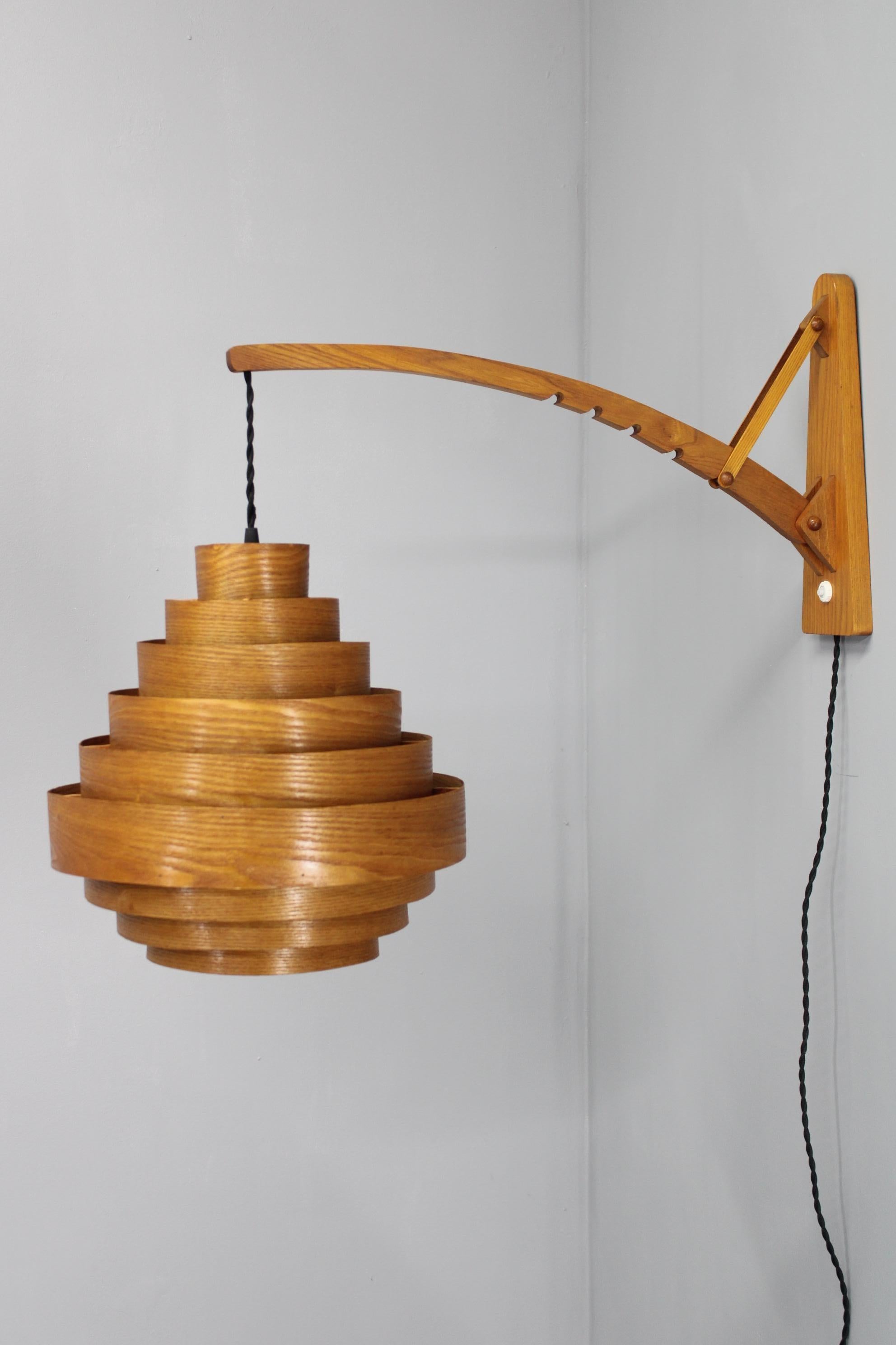 1960s Wall Wooden Lamp by Pokrok Zilina , Czechoslovakia For Sale 1