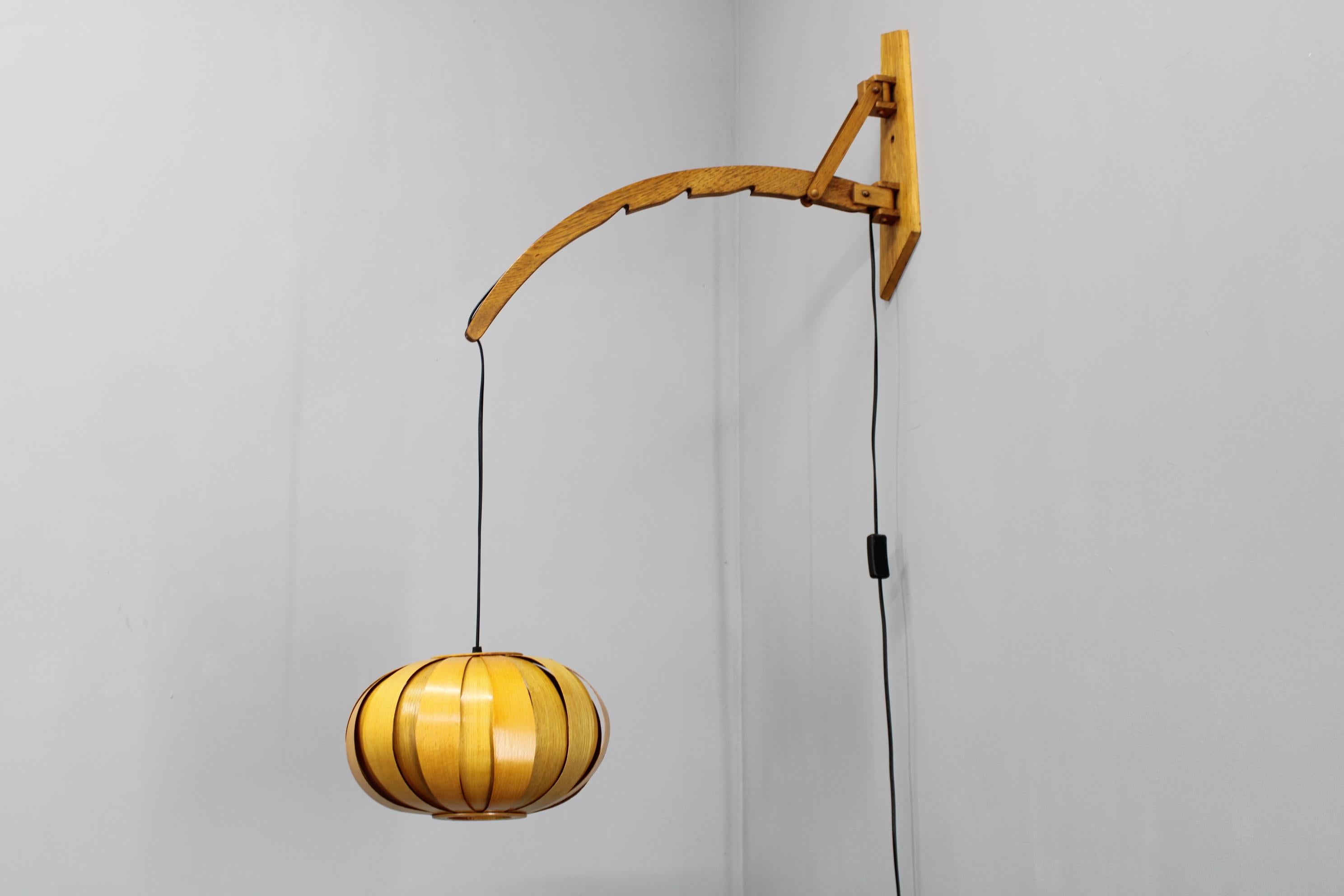 1960s Wall Wooden Lamp by Pokrok Zilina , Czechoslovakia For Sale 2