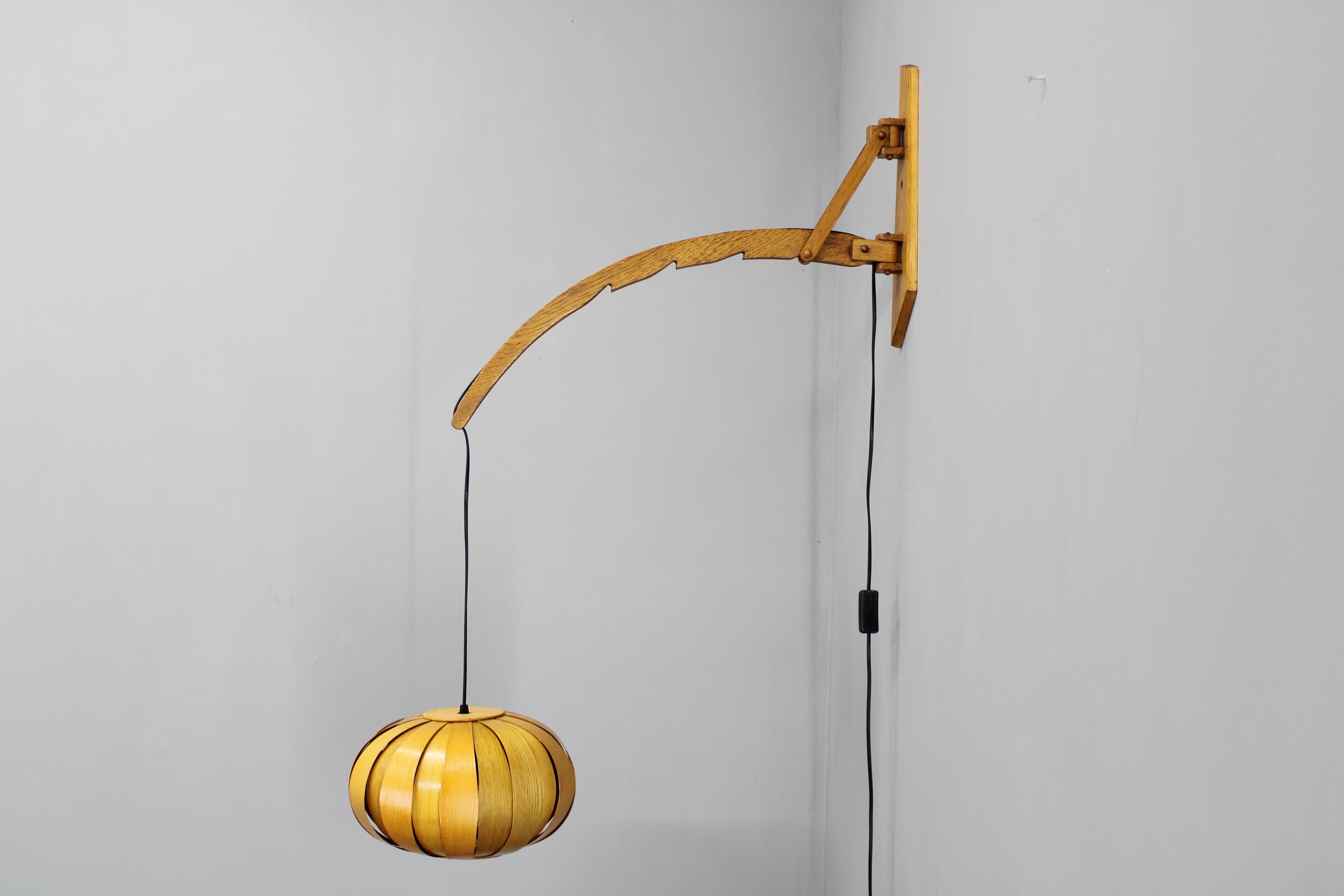 1960s Wall Wooden Lamp by Pokrok Zilina , Czechoslovakia For Sale 3