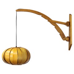 Lampe murale en bois de Pokrok Zilina, Tchécoslovaquie, années 1960