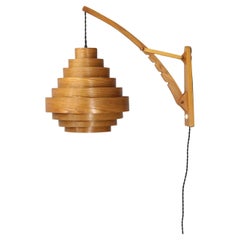 Lampada da parete in legno del 1960 di Pokrok Zilina , Cecoslovacchia