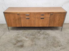 1960's Walnut and Chrome Credenza