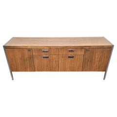 Credenza in noce e cromo del 1960