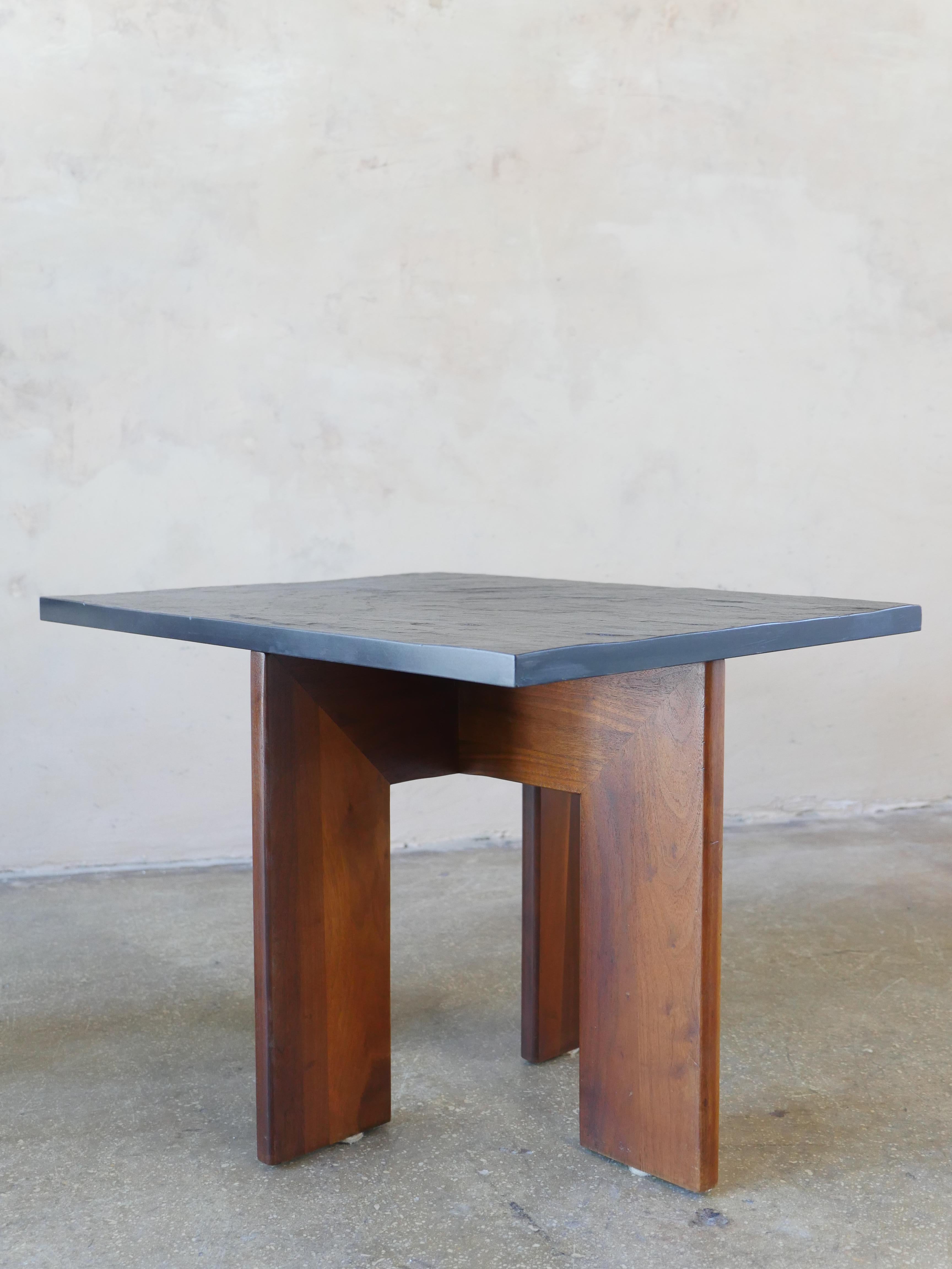1960s Walnut and Slate Side Tables by Adrian Pearsall for Craft Associates In Good Condition In Miami, FL