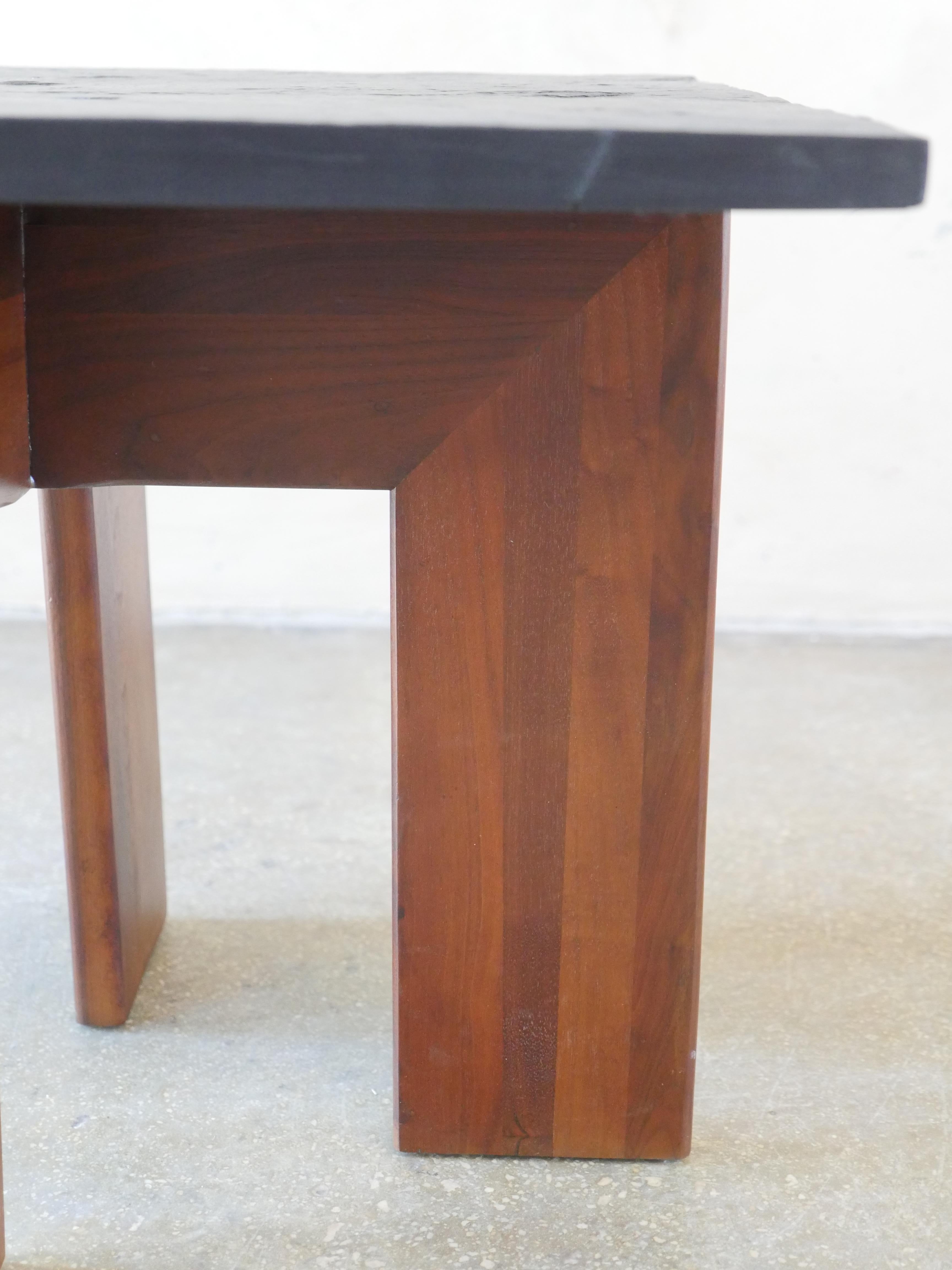 1960s Walnut and Slate Side Tables by Adrian Pearsall for Craft Associates 2