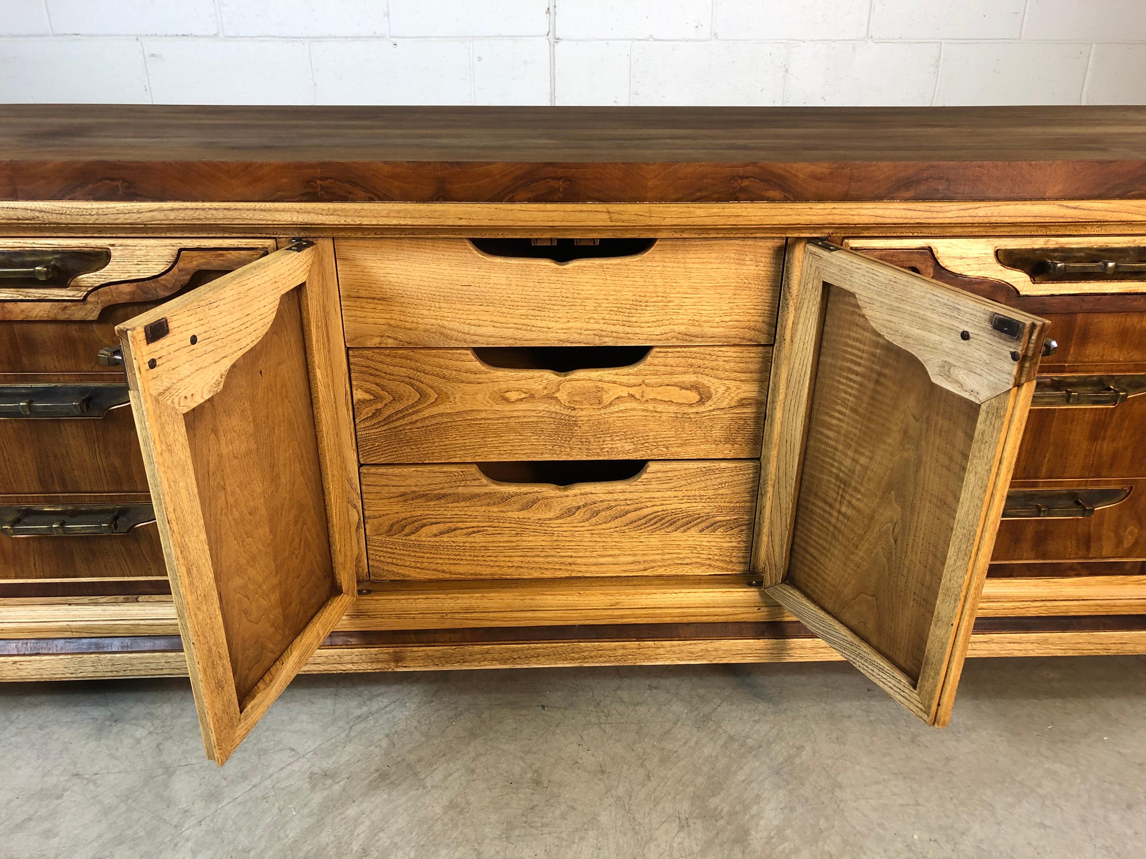American 1960s Walnut and Ashwood Low Dresser For Sale
