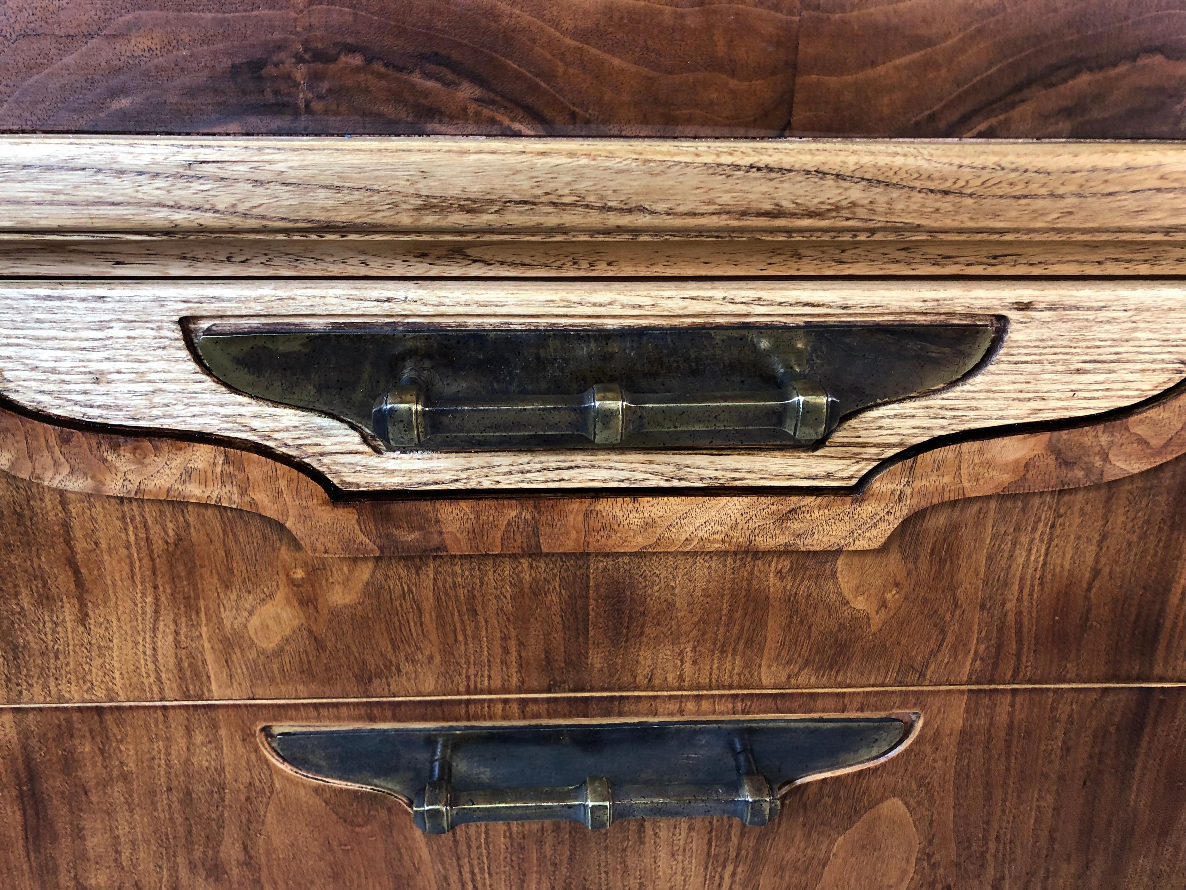 20th Century 1960s Walnut and Ashwood Low Dresser For Sale