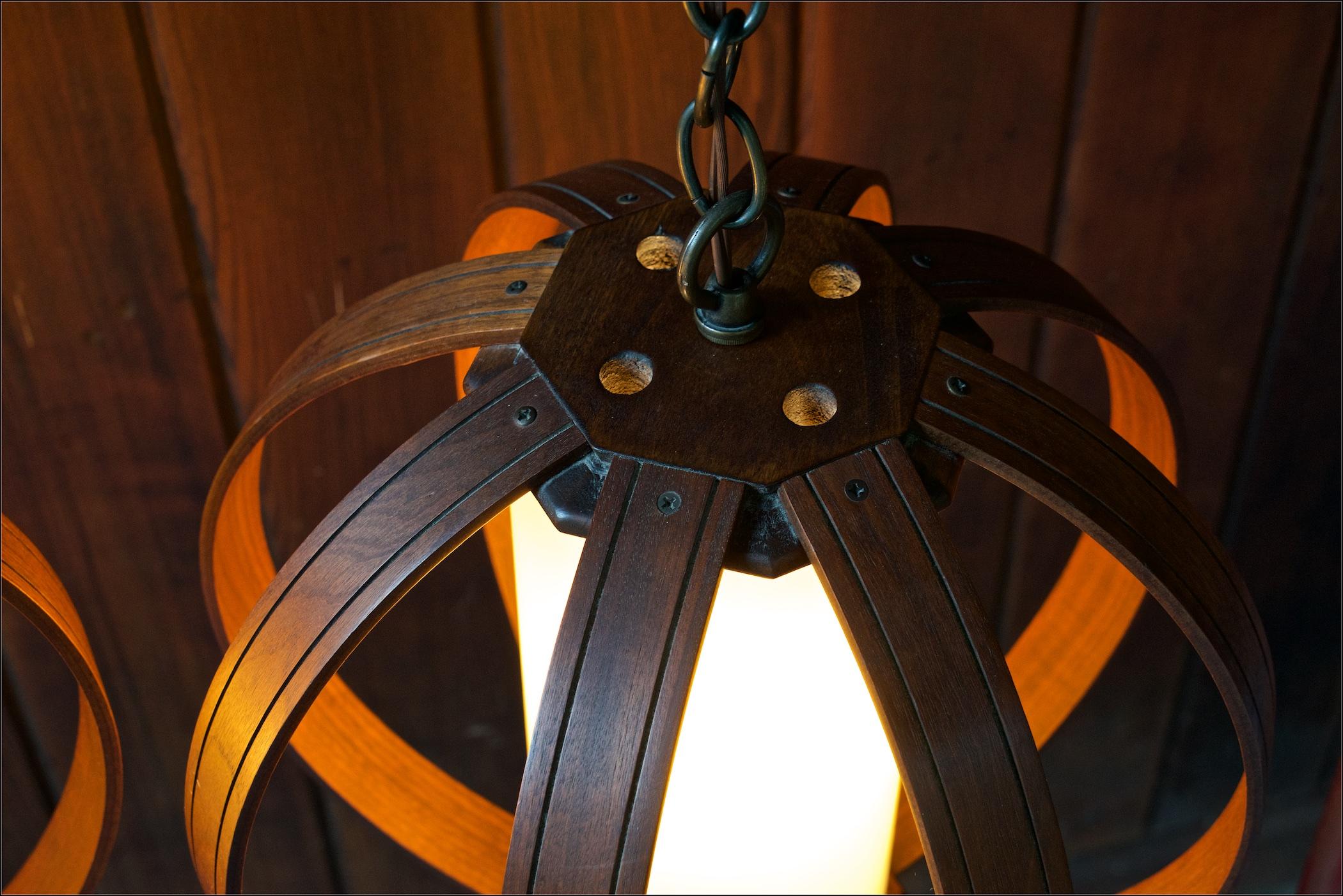 American 1960s Vintage Bentwood Globe Pendant Lamp Swag Light Cabin Modern Lodge Lantern For Sale