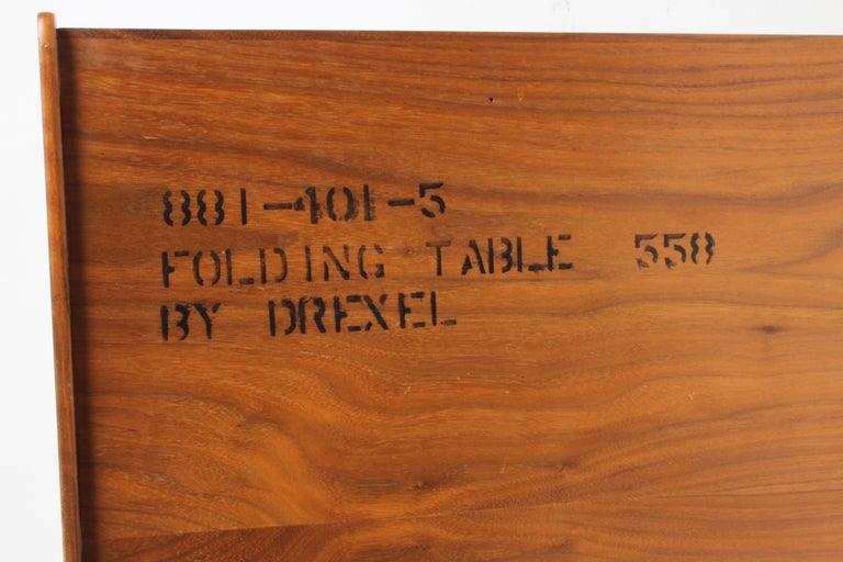 1960s Walnut Campaign Tray Table by Kipp Stewart & Stewart McDougall for Drexel  For Sale 10