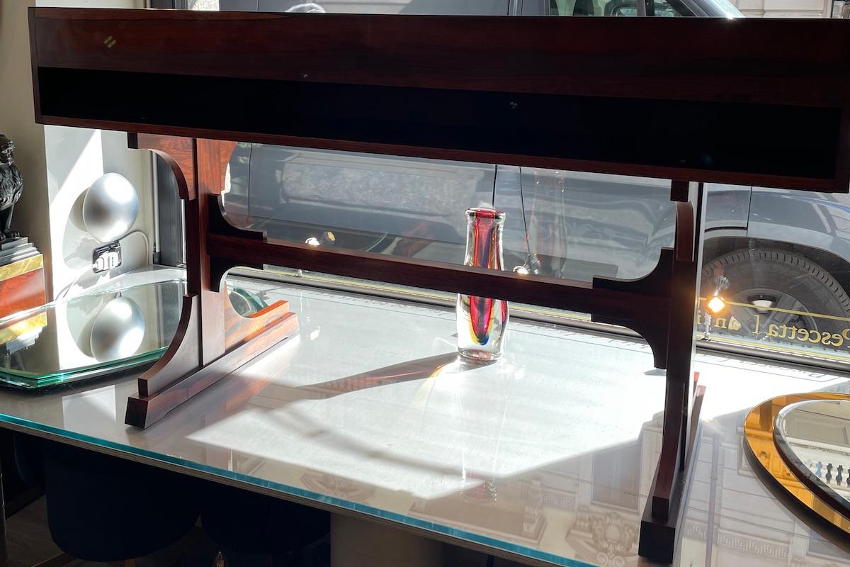 Mid-Century Modern 1960s Walnut Center Desk With Two Drawers For Sale