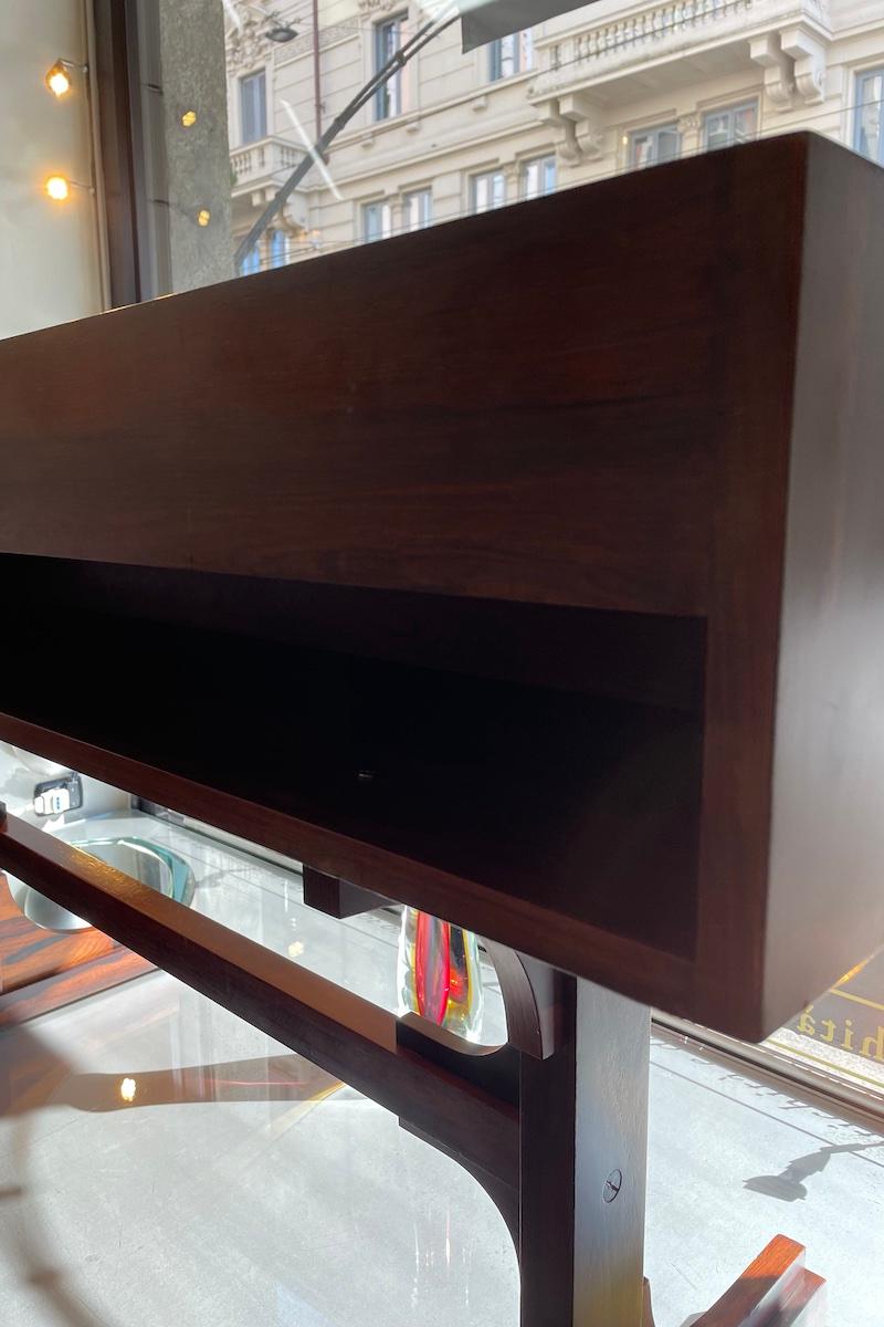 Italian 1960s Walnut Center Desk With Two Drawers For Sale