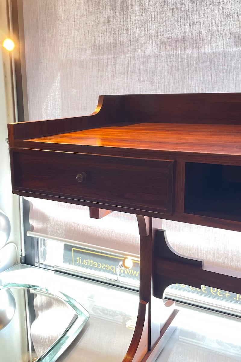 1960s Walnut Center Desk With Two Drawers For Sale 3