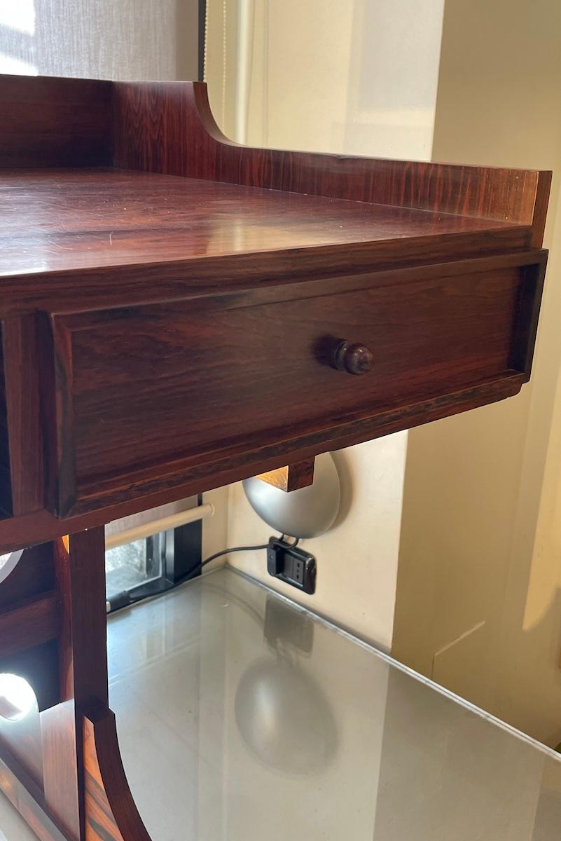 1960s Walnut Center Desk With Two Drawers For Sale 4