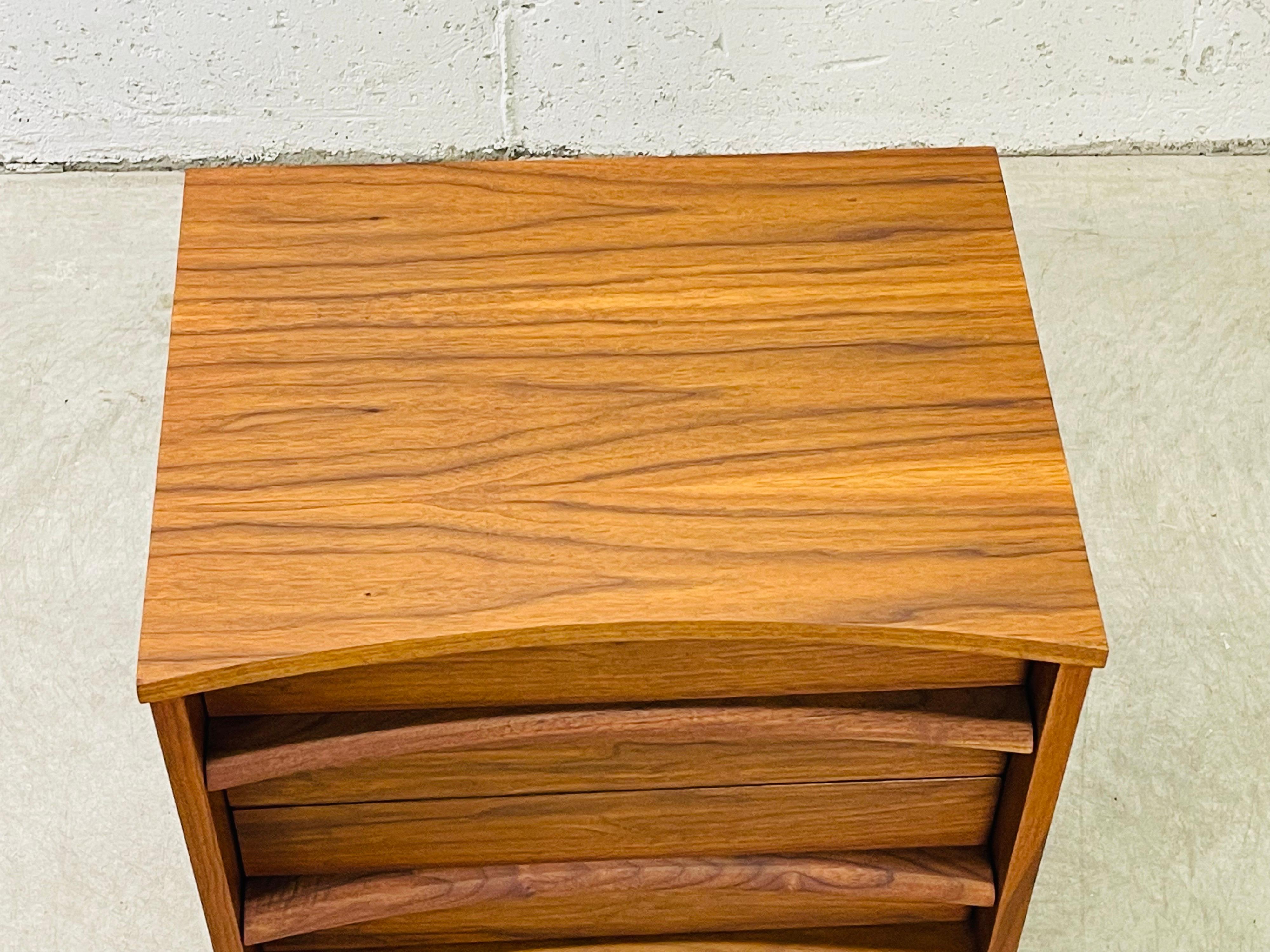 curved nightstand with drawer