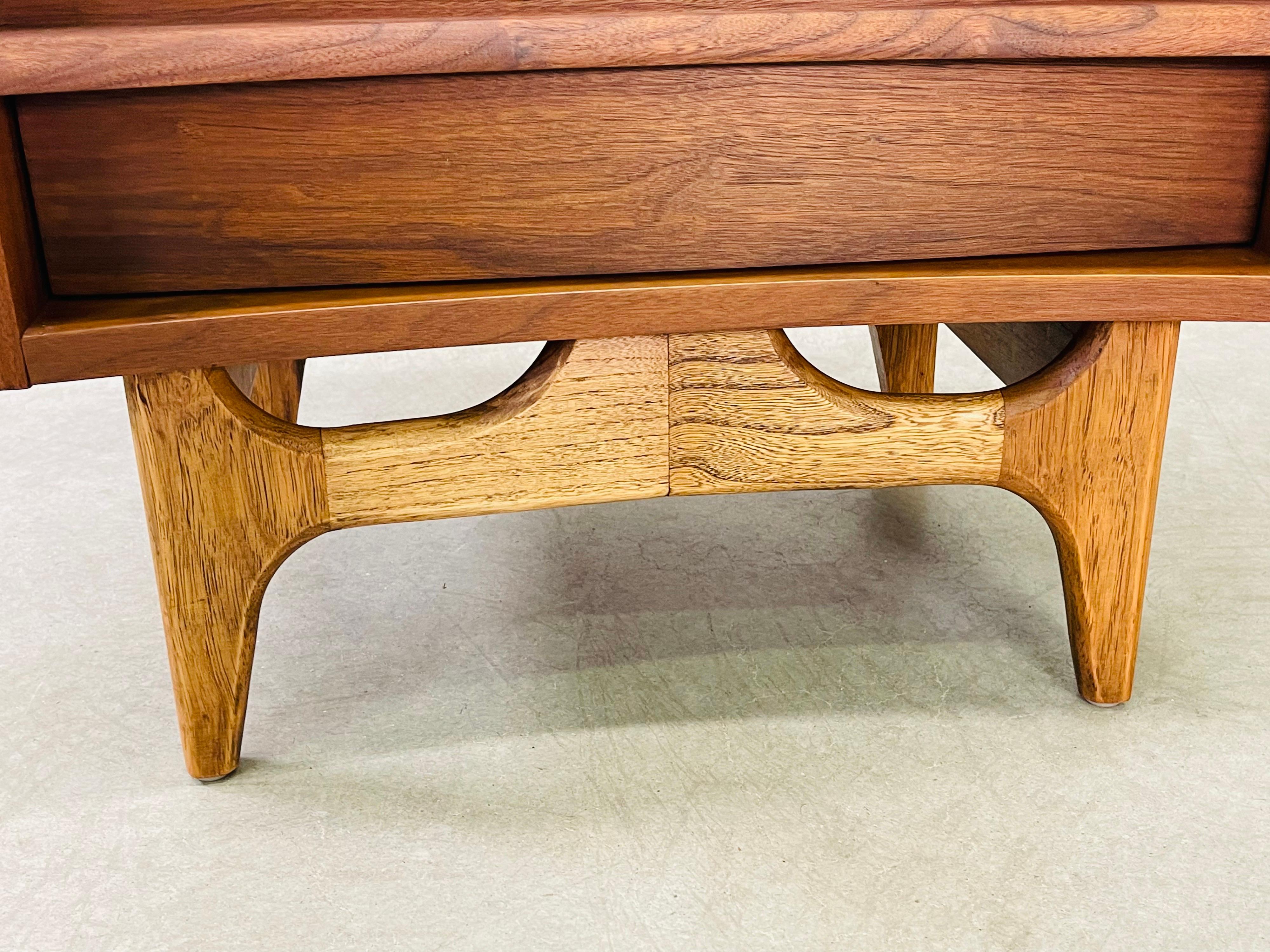 Mid-Century Modern 1960s Walnut Curved Front Nightstand