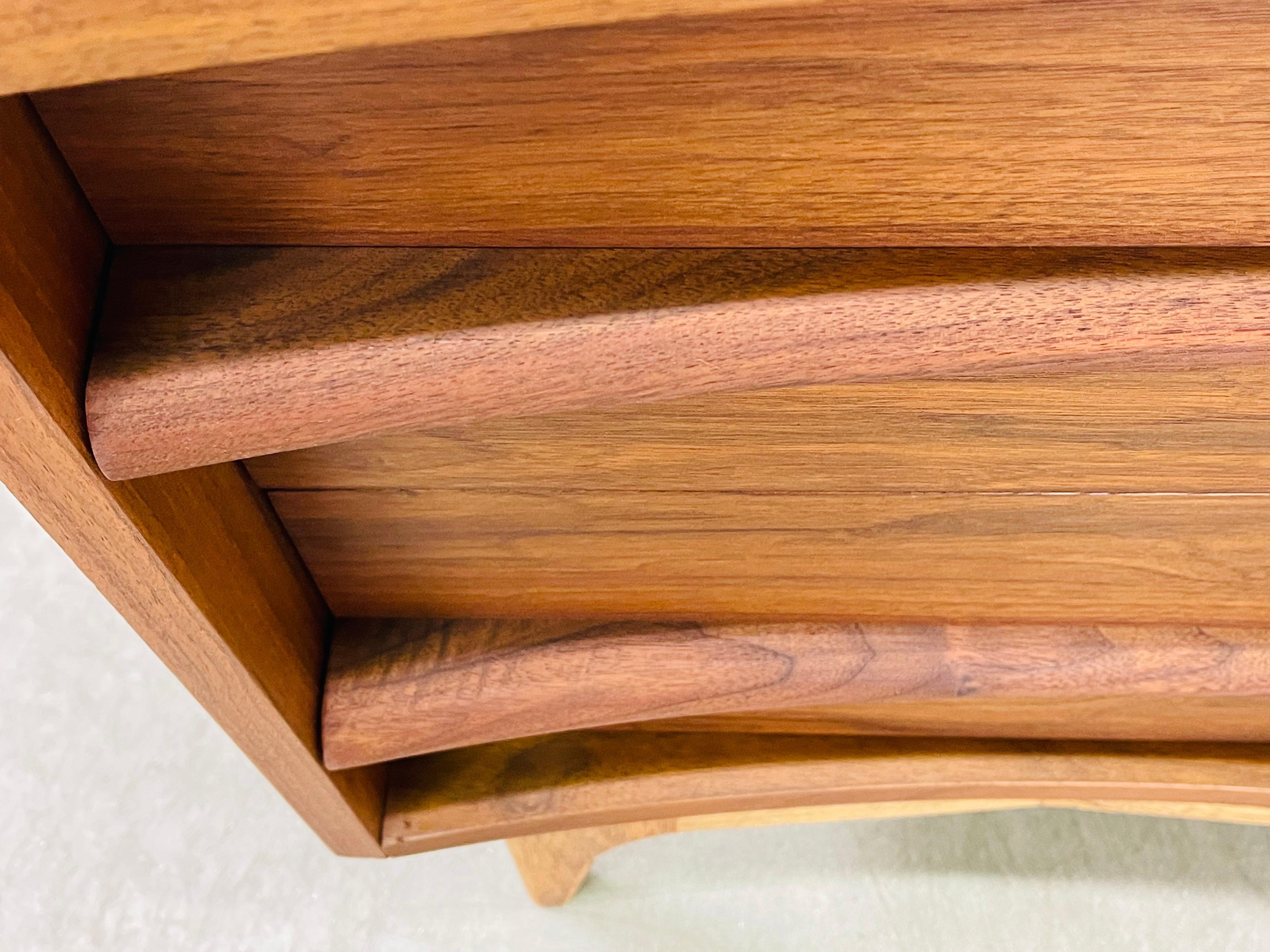 1960s Walnut Curved Front Nightstand 2