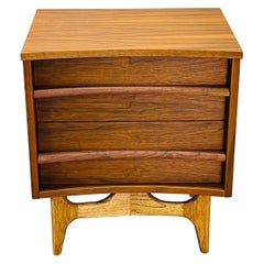 1960s Walnut Curved Front Nightstand