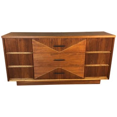 Vintage 1960s Walnut Dresser by Hooker Furniture
