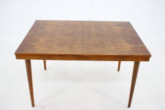1960s Walnut Extendable Dining Table in Gloss Finish, Czechoslovakia