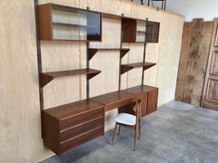 1960s Walnut Floating Wall Unit