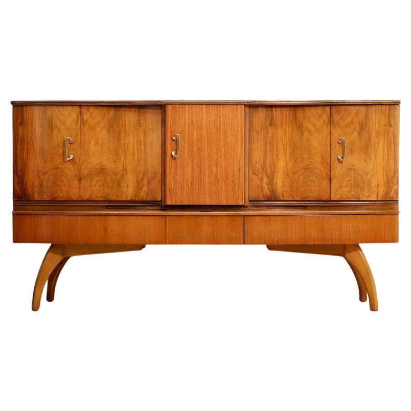 1960s Walnut Liquor Cabinet Credenza by Beautility Furniture