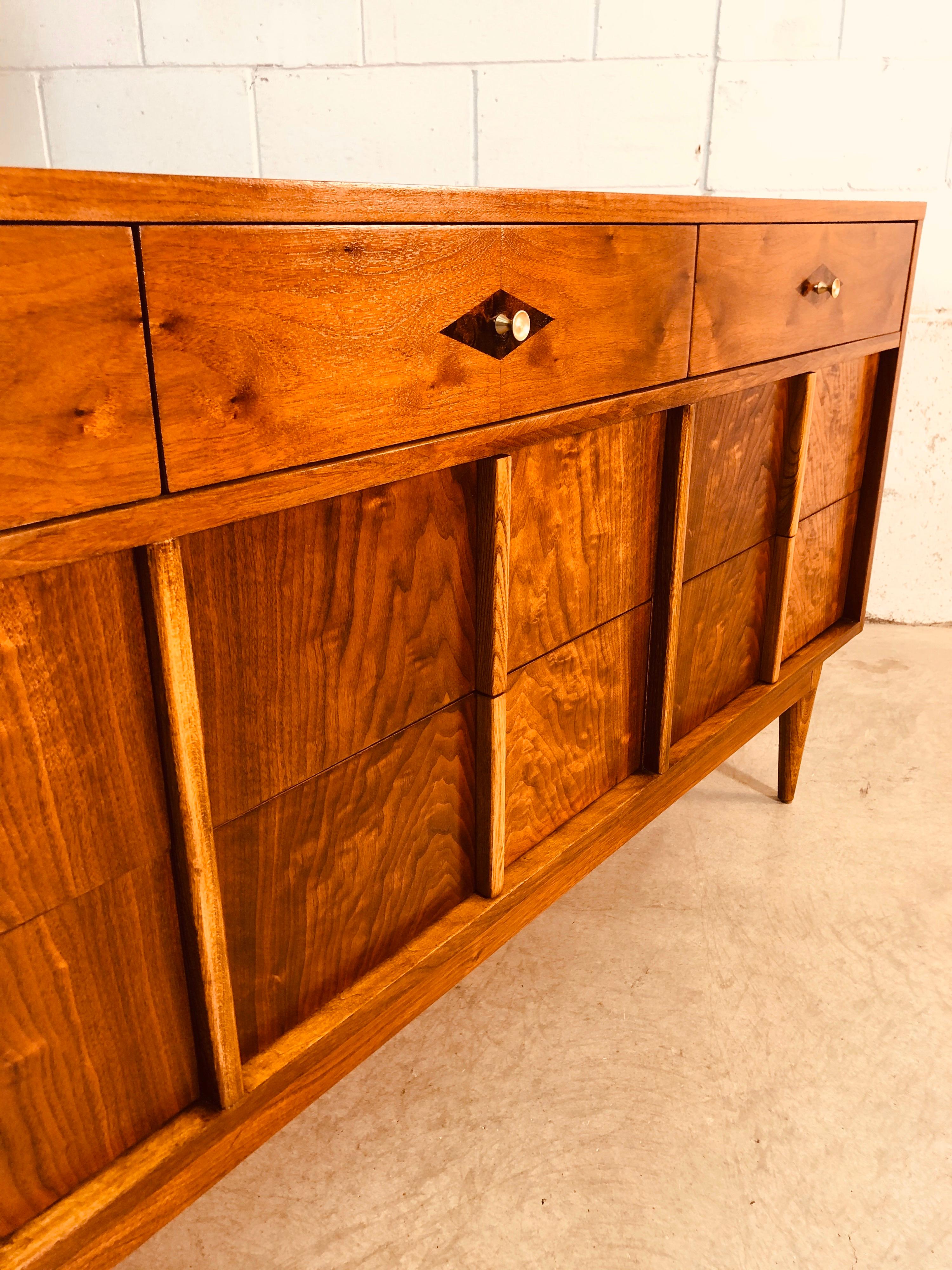 1960s Walnut Low Dresser with Rosewood Accent 6