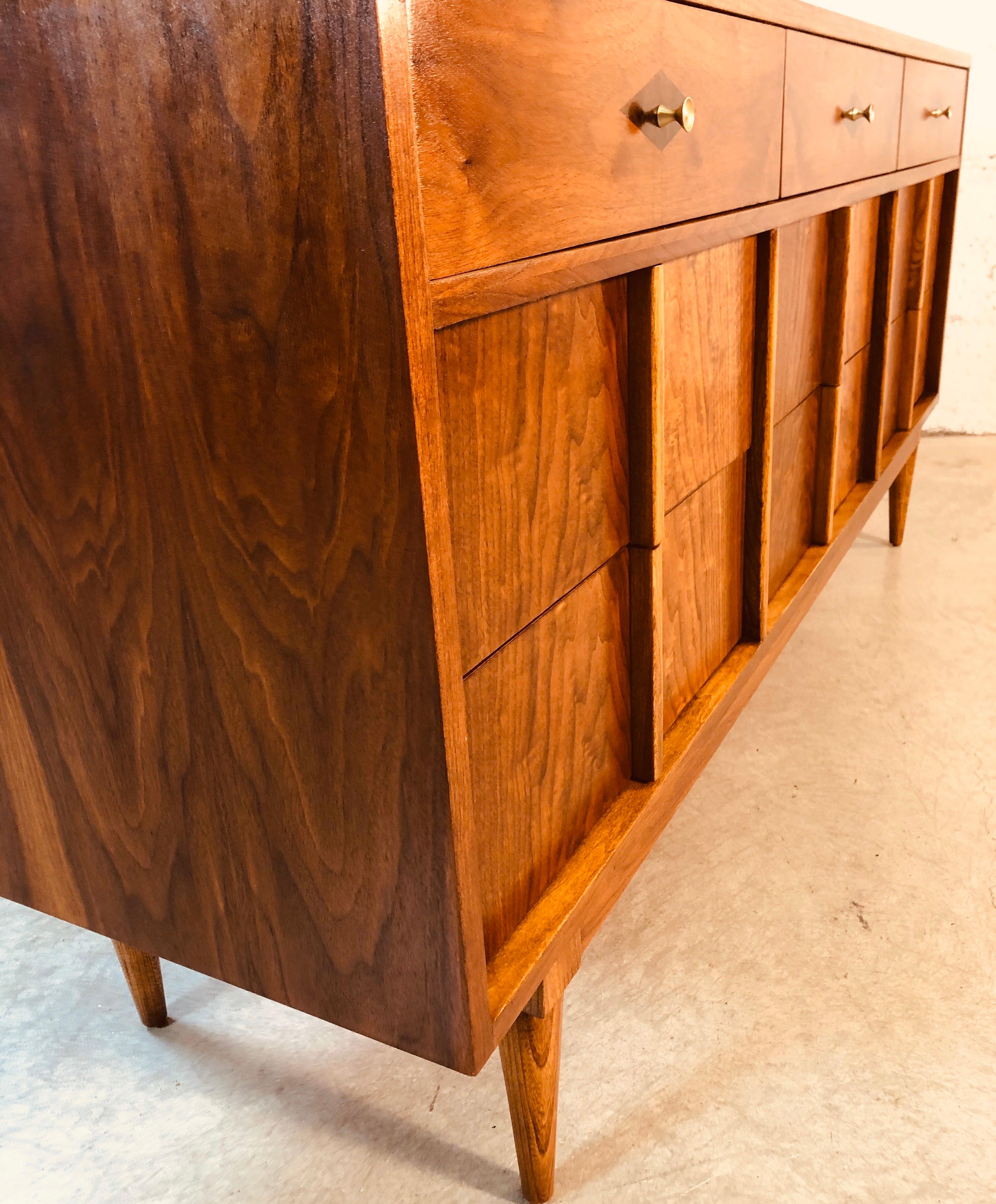 1960s Walnut Low Dresser with Rosewood Accent 7