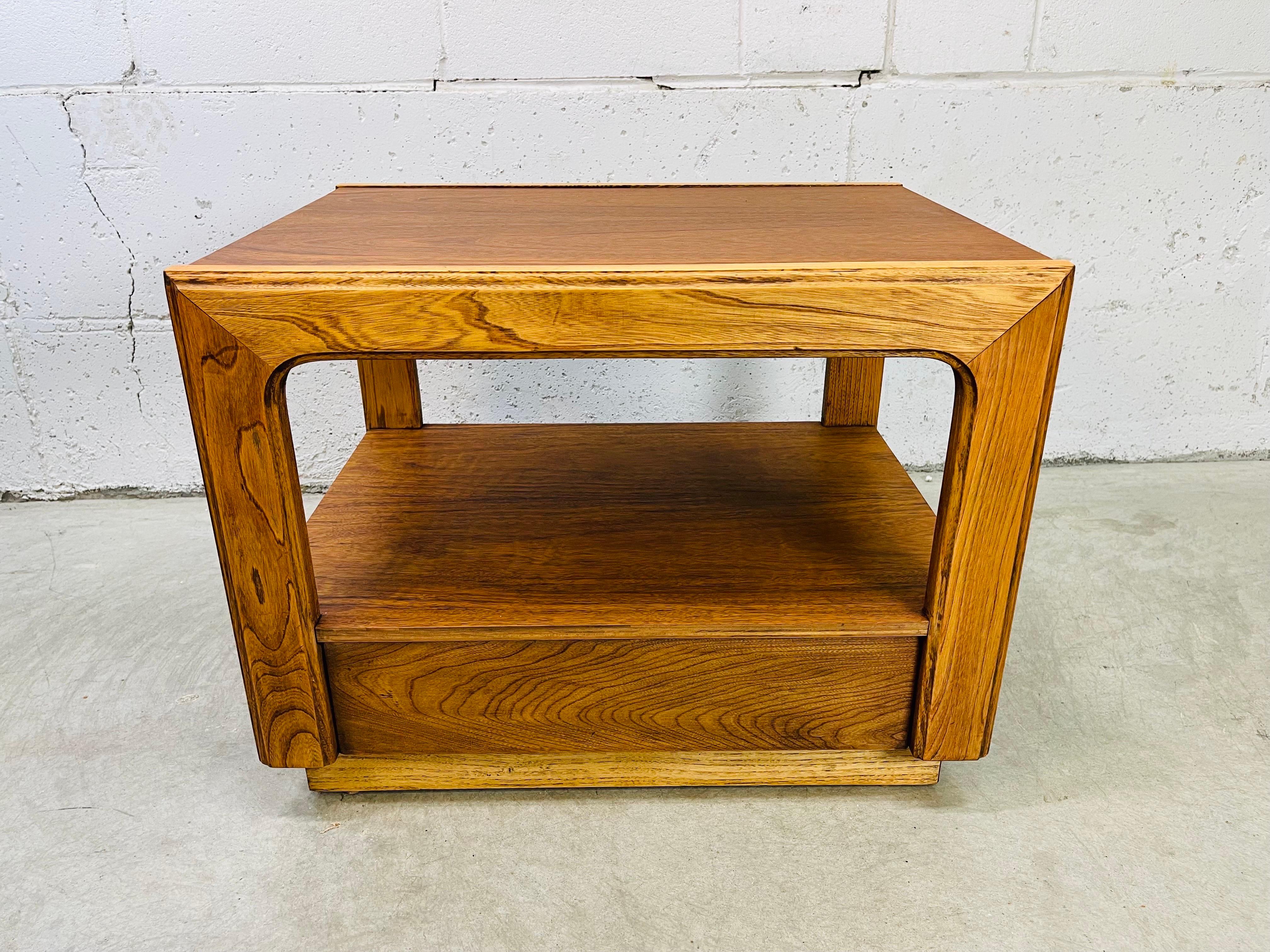 Mid-Century Modern 1960s Walnut Rectangular Side Table For Sale