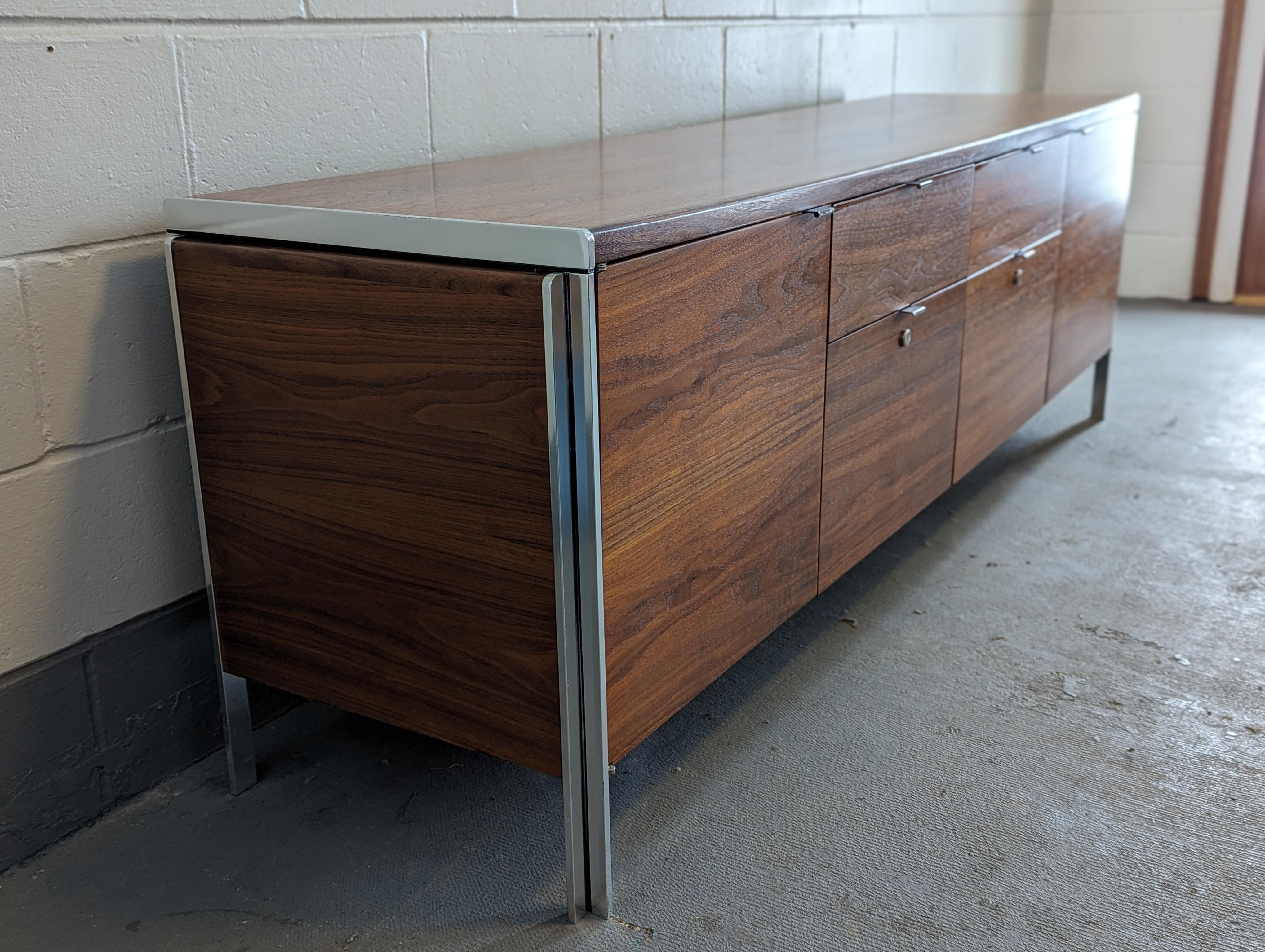1960s Walnut Sideboard by Alexis Yermakov for Stow Davis In Good Condition For Sale In Cedar Falls, IA