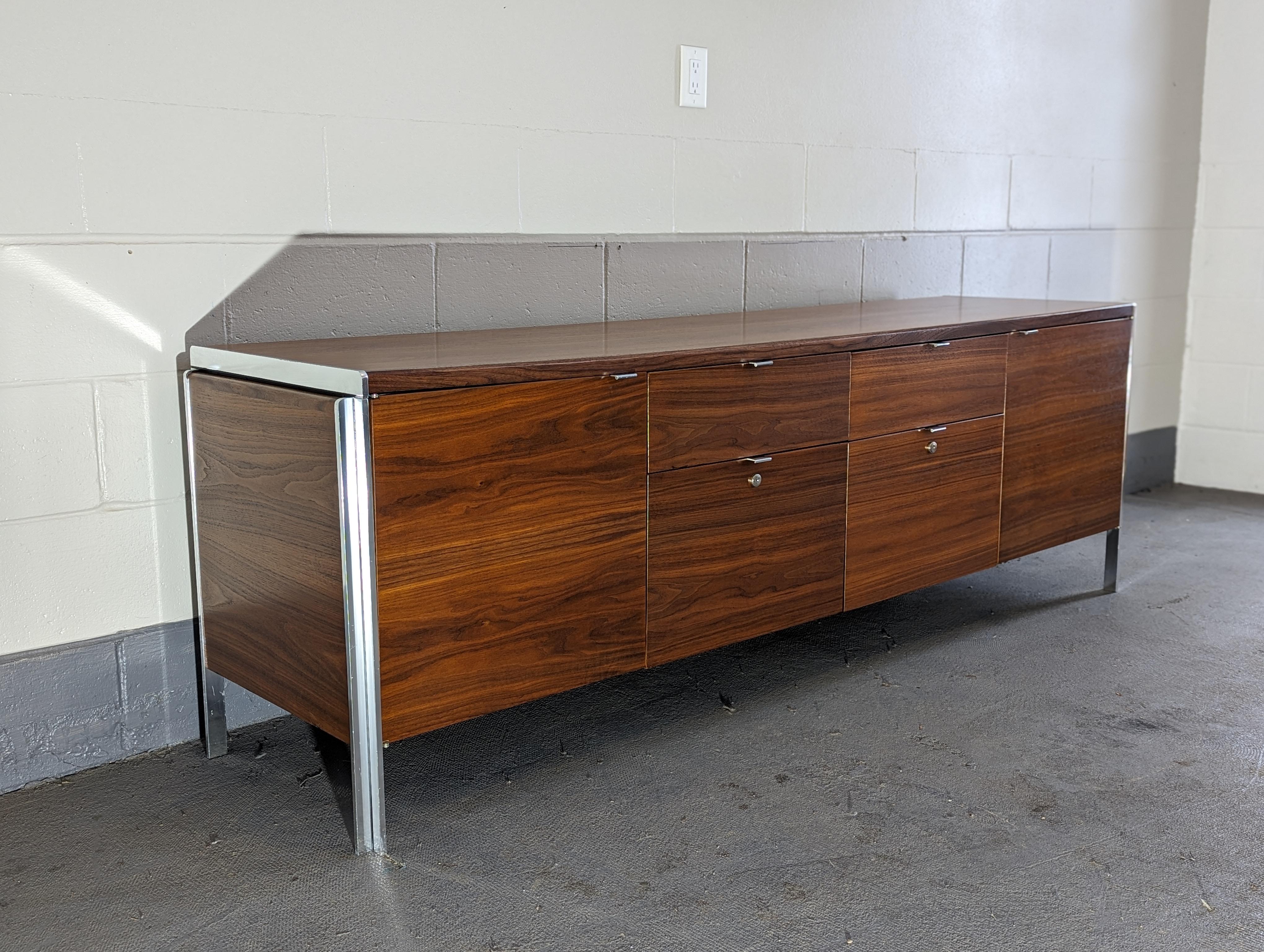 Mid-20th Century 1960s Walnut Sideboard by Alexis Yermakov for Stow Davis For Sale