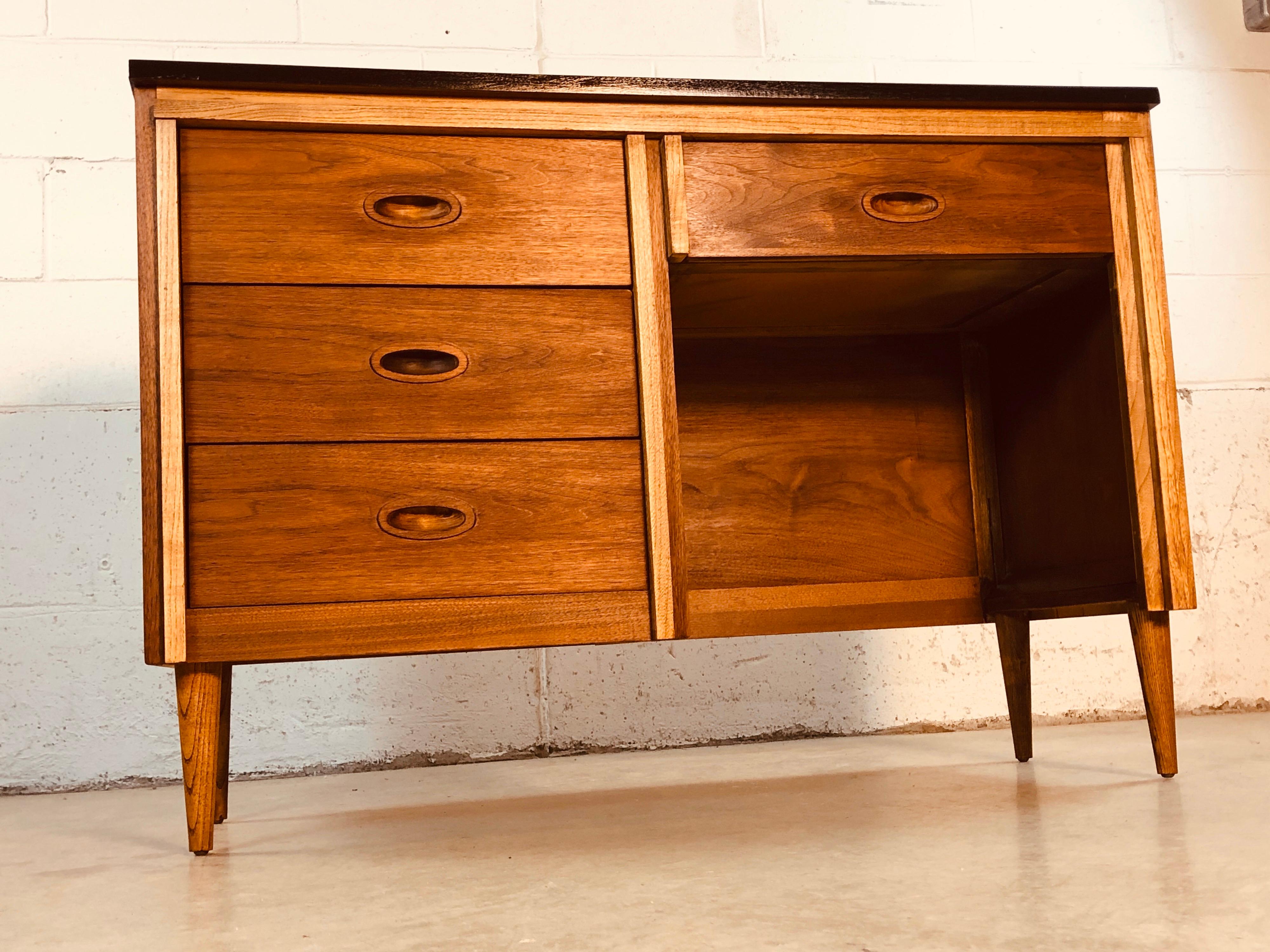 1960s Walnut Single Stand Desk by Dixie Furniture Co. For Sale 8