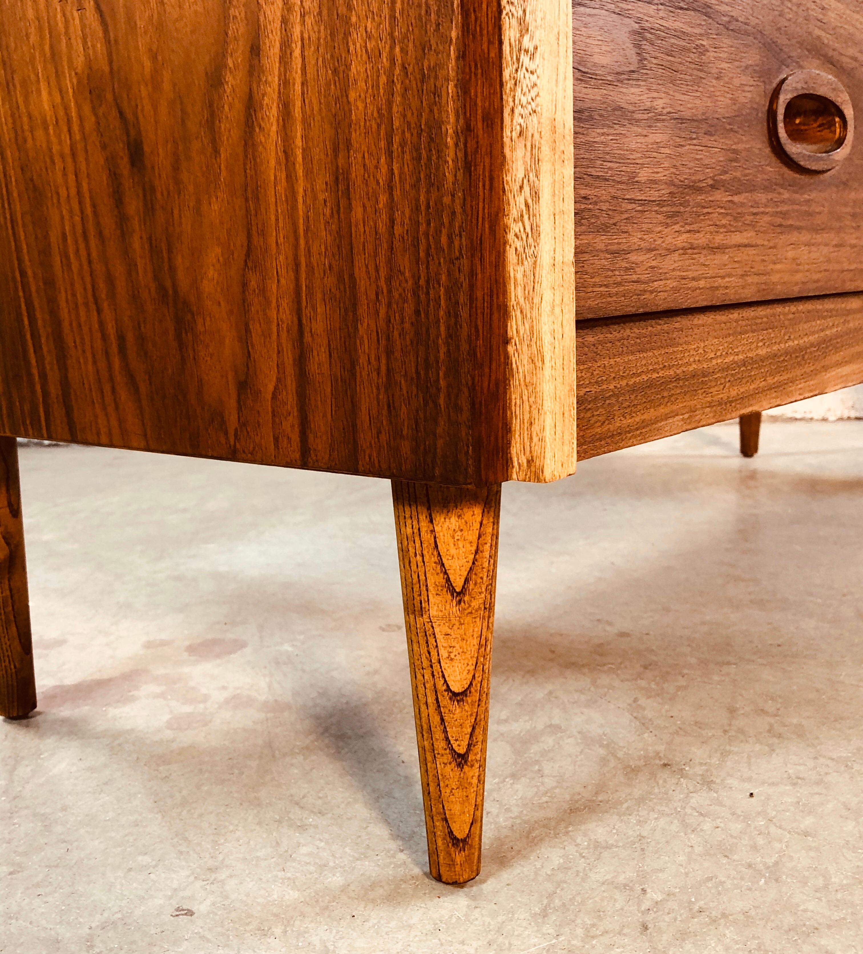 20th Century 1960s Walnut Single Stand Desk by Dixie Furniture Co. For Sale