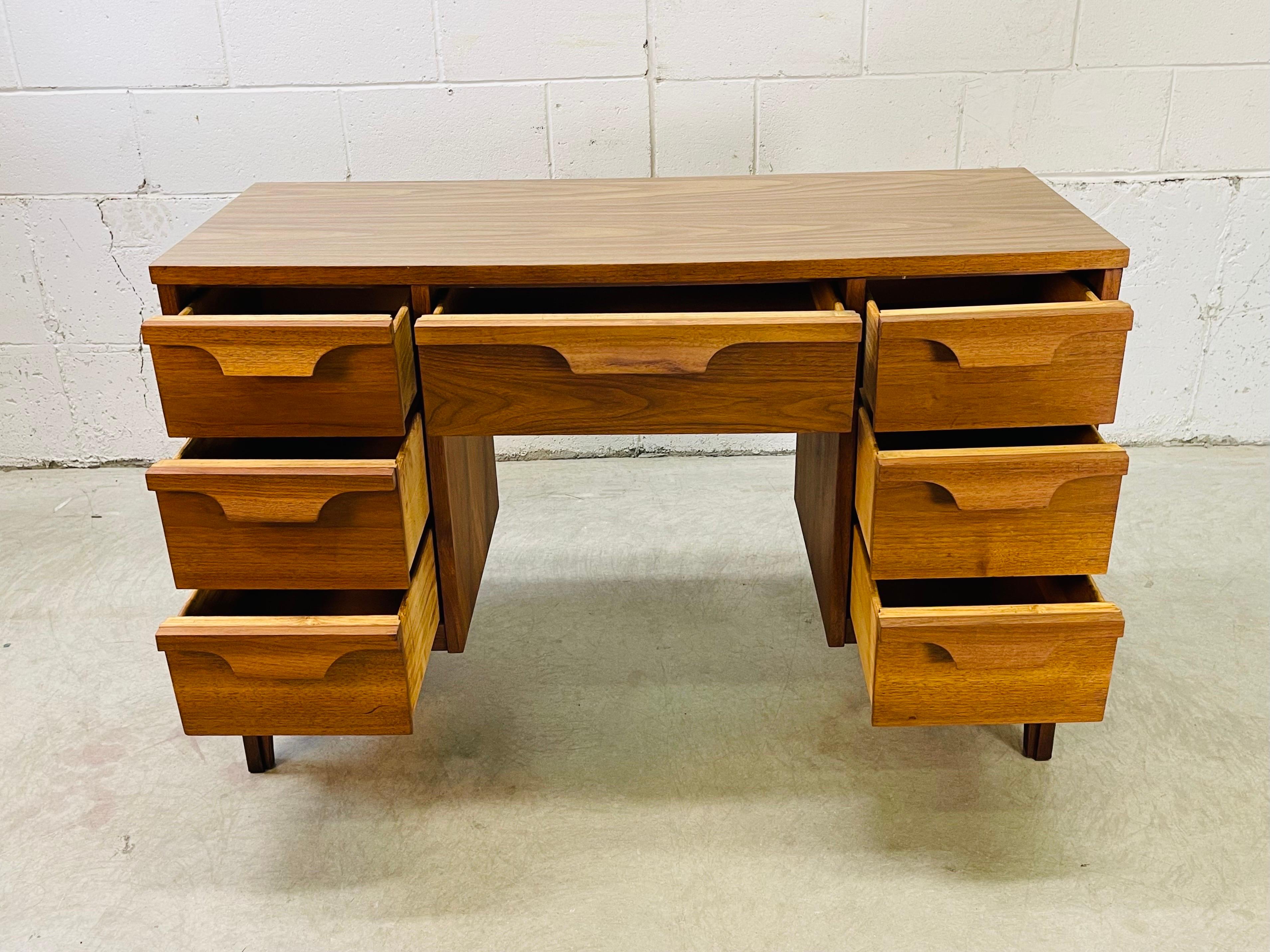 1960s Walnut Wood Desk For Sale 1