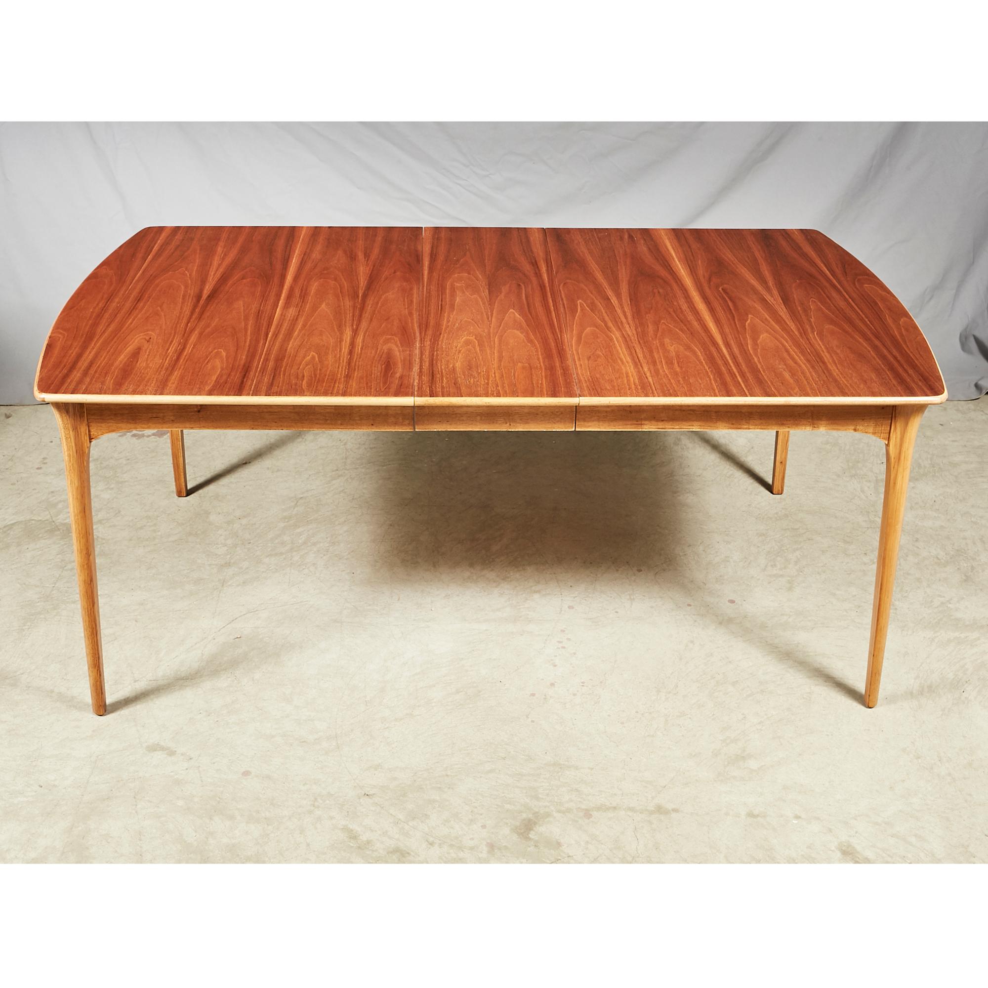 American 1960s Walnut Wood Dining Room Table For Sale