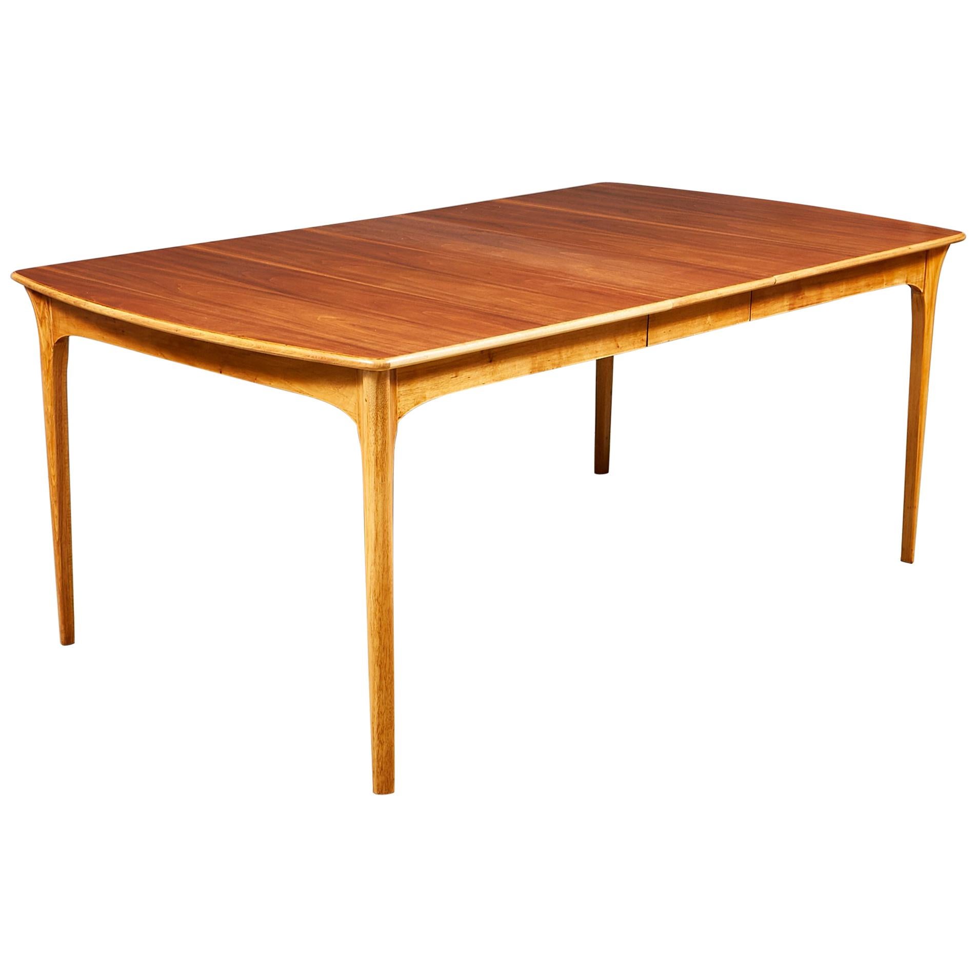 1960s Walnut Wood Dining Room Table For Sale