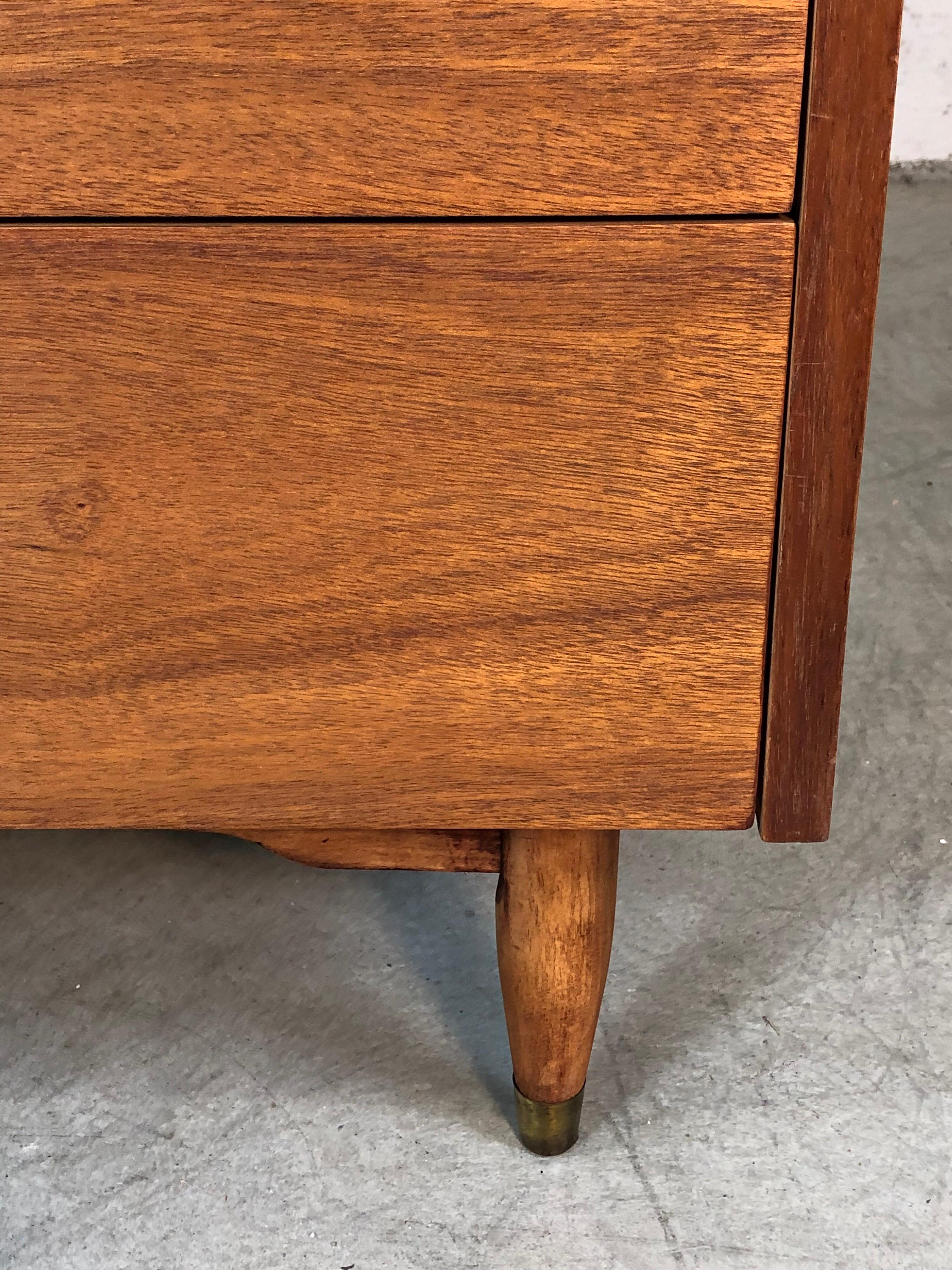 American 1960s Walnut Wood Dresser by Mainline for Hooker Furniture For Sale