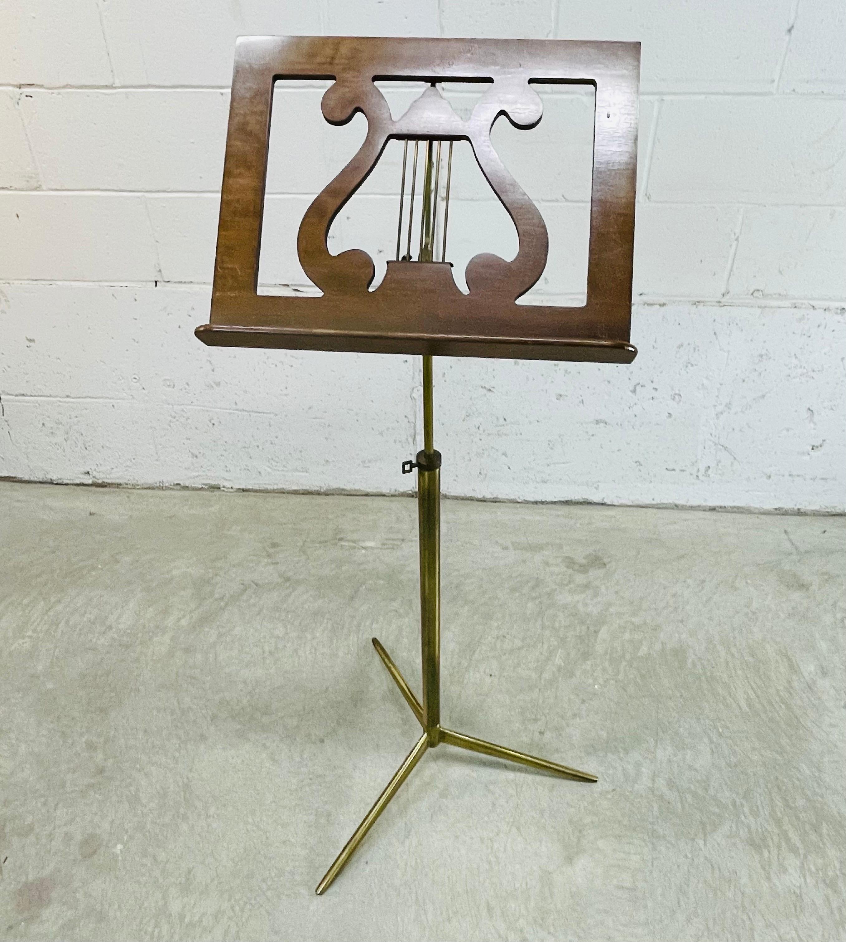 Mid-Century Modern 1960s, Walnut Wood Music Stand For Sale
