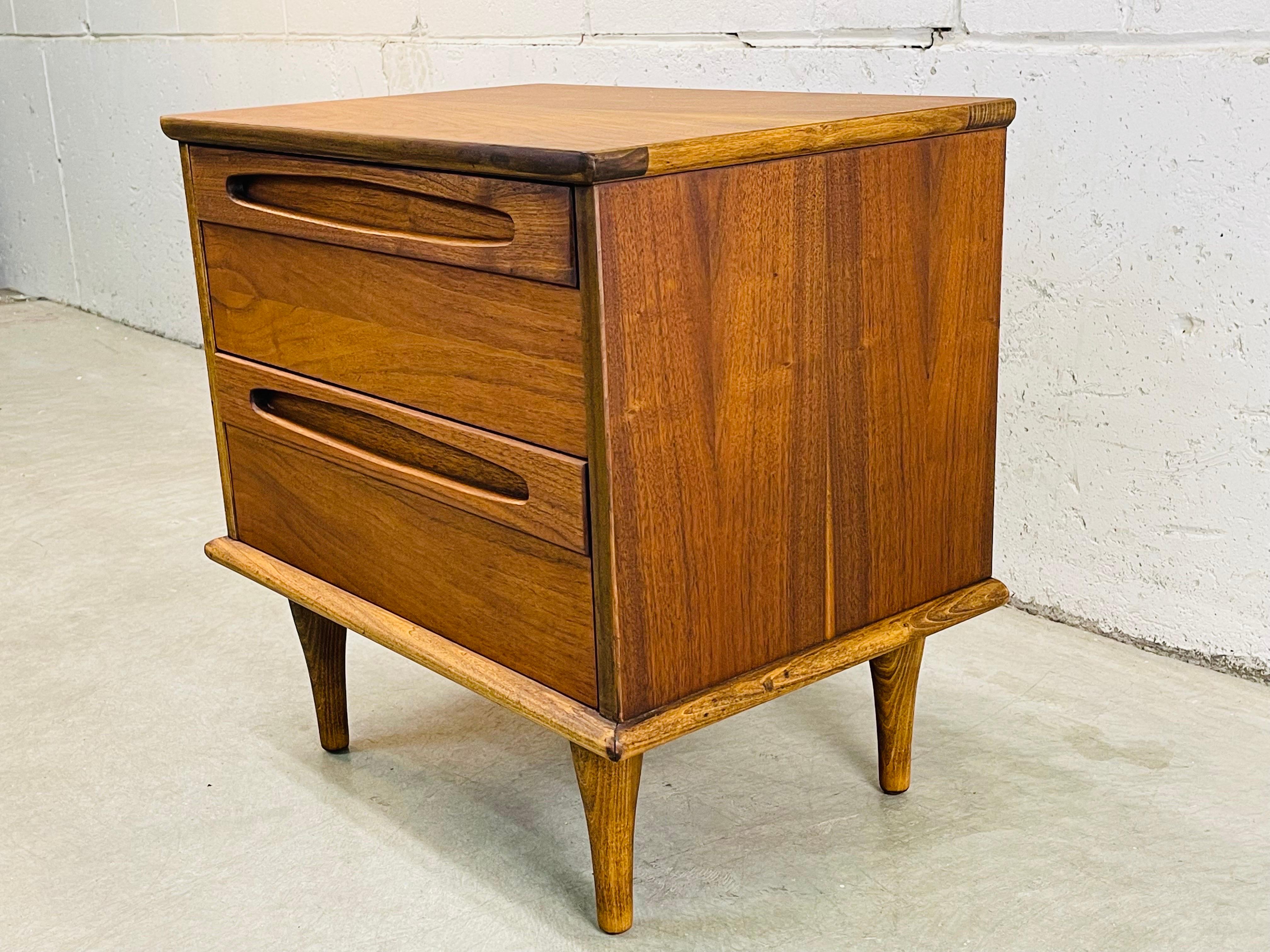 Mid-Century Modern 1960s, Walnut Wood Nightstand by American of Martinsville For Sale