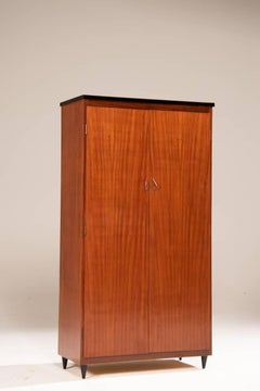 1960s Walnut Wood Shoe Cabinet