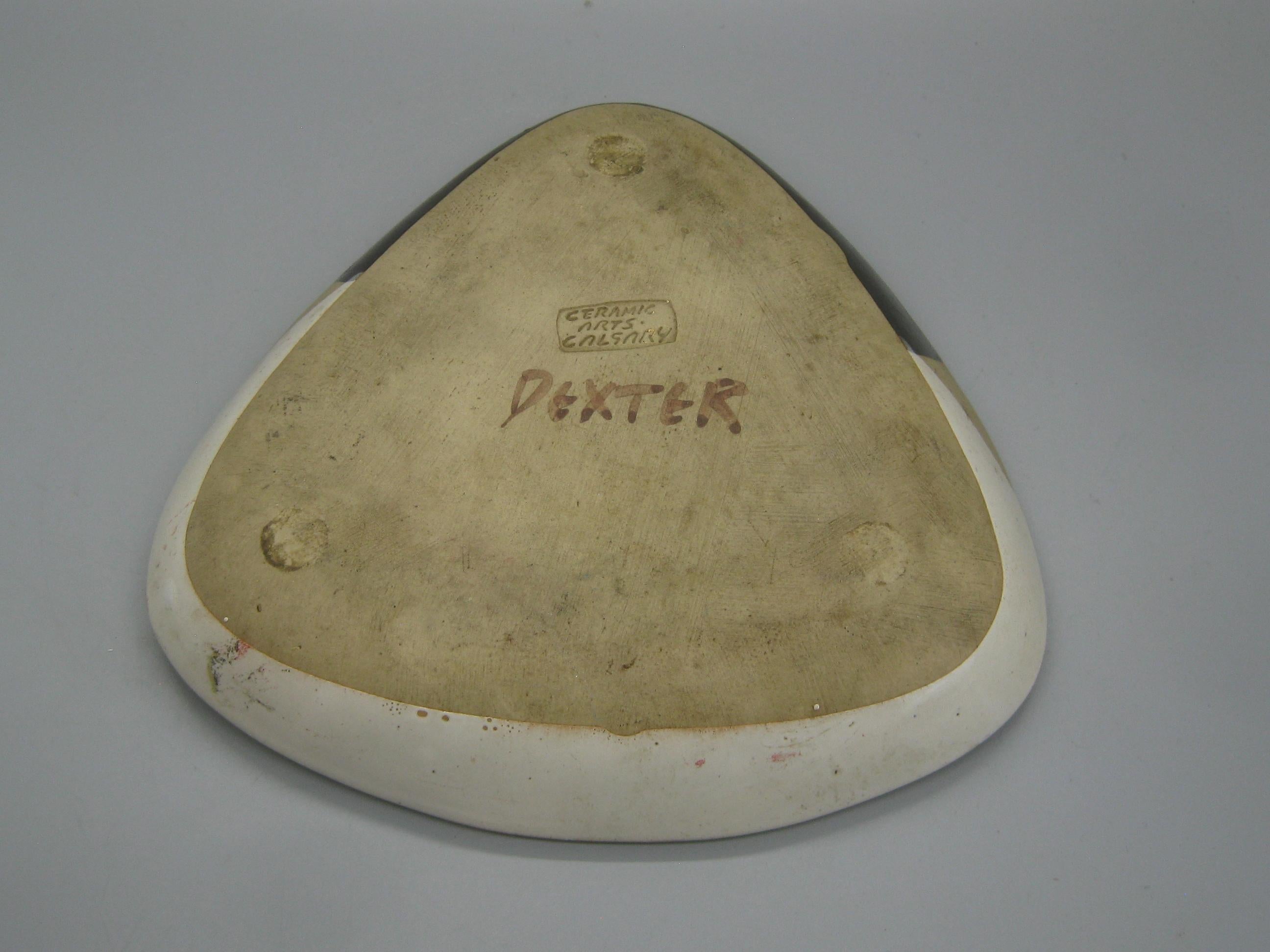 Modernistische abstrakte Schale aus Keramik, Walter Dexter Studio Pottery, Calgary, 1960er Jahre im Angebot 3