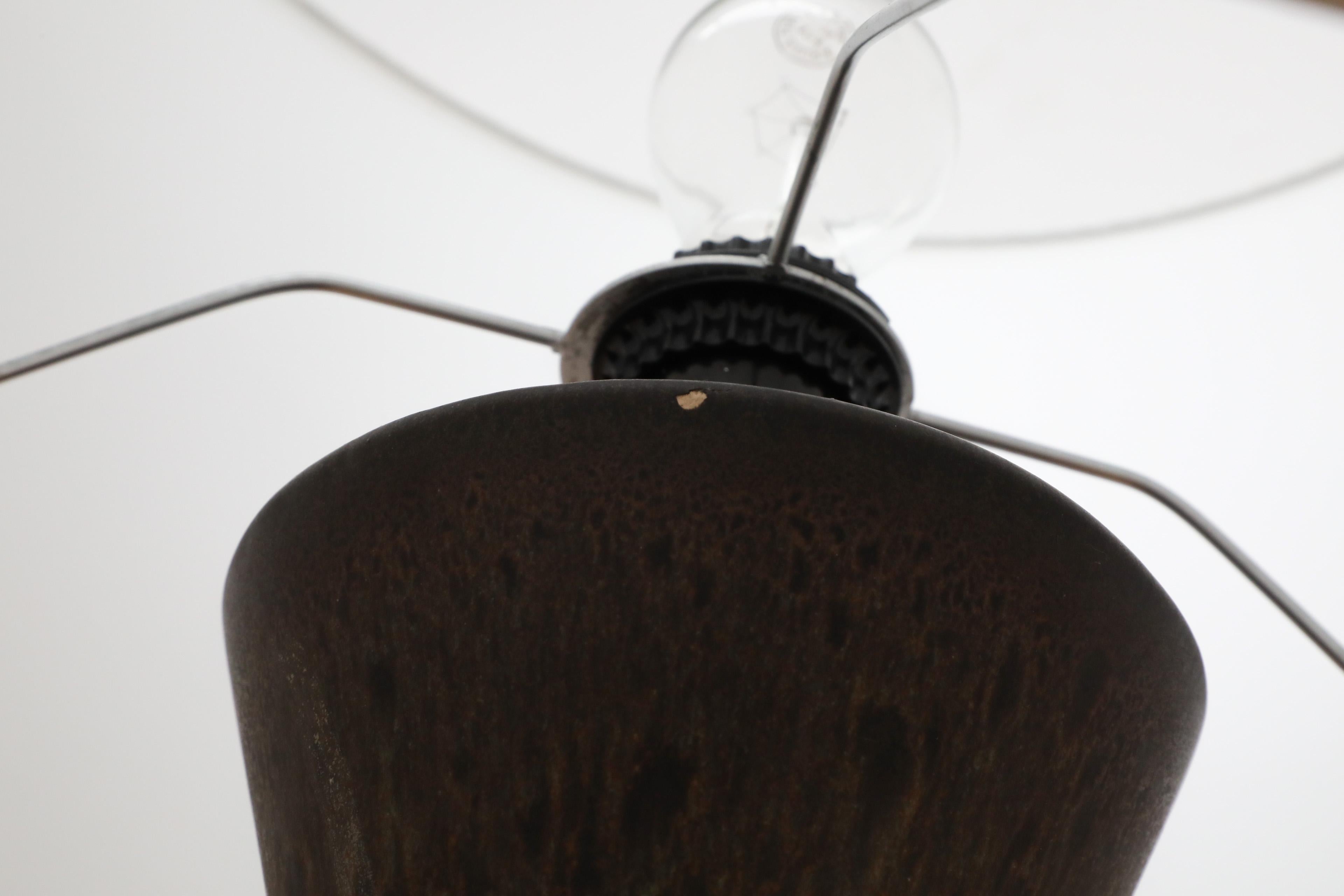 1960's Walter Gerhards Fat Lava Ceramic Table Lamp with New Linen Shade 10