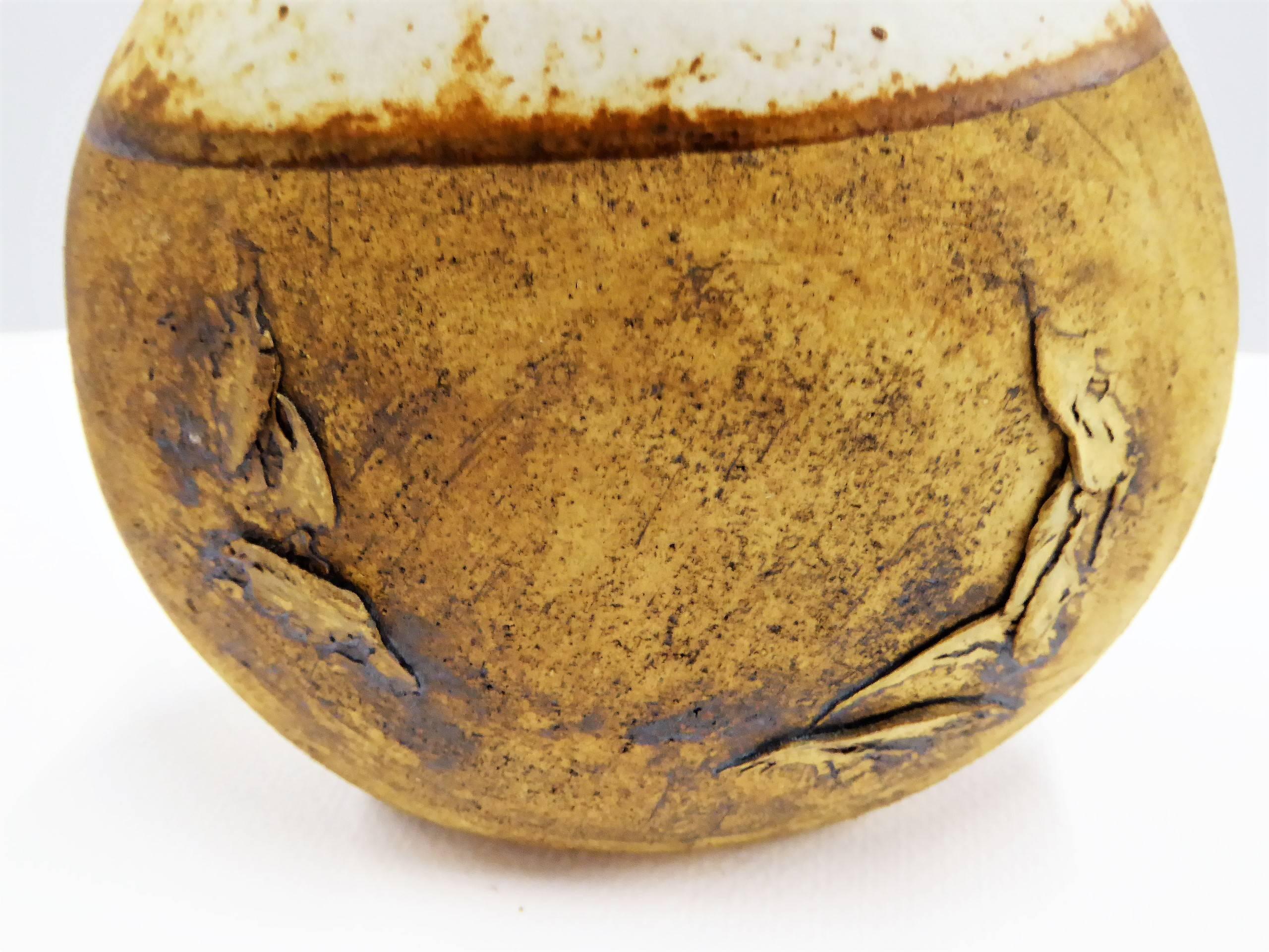 American 1960s Warren Hullow Art Pottery Vase Stoneware Weed Pot Twig Vase
