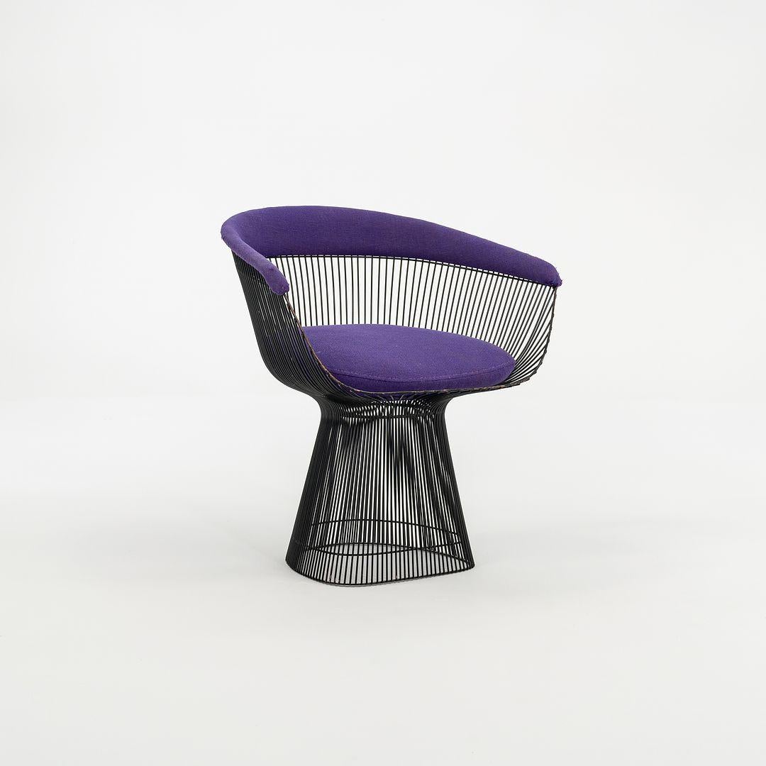 Warren Platner Esszimmerstuhl in Bronze-Finish mit Hopsack-Polsterung, 1960er Jahre (amerikanisch) im Angebot