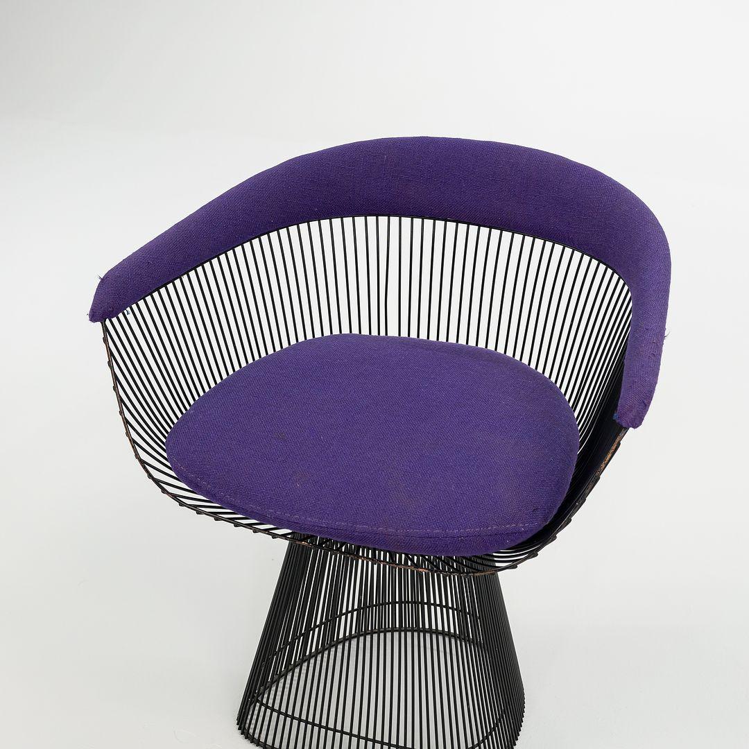 Warren Platner Esszimmerstuhl in Bronze-Finish mit Hopsack-Polsterung, 1960er Jahre im Angebot 2