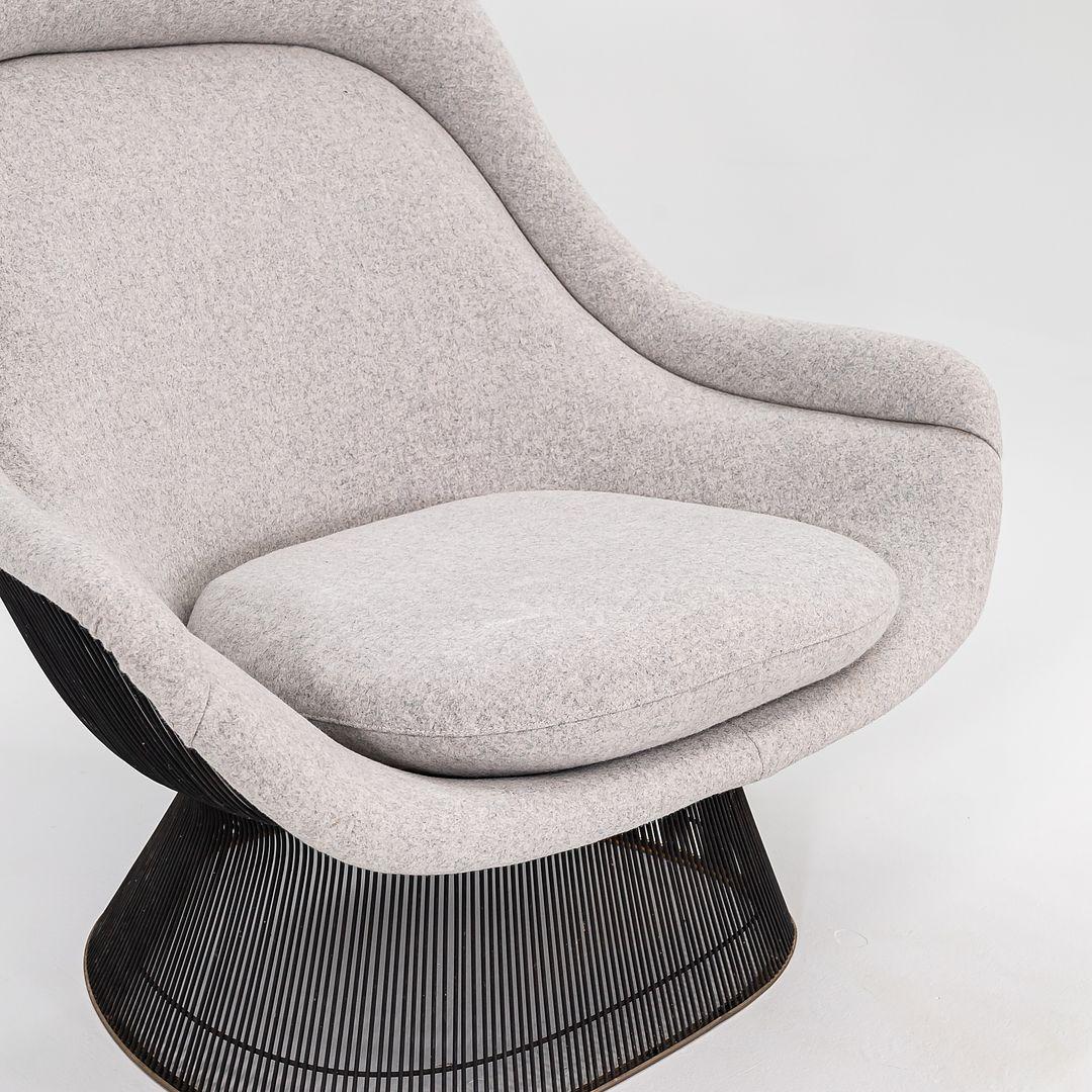 1960s Warren Platner Easy Chair and Ottoman in Kvadrat Divina Melange Fabric 3