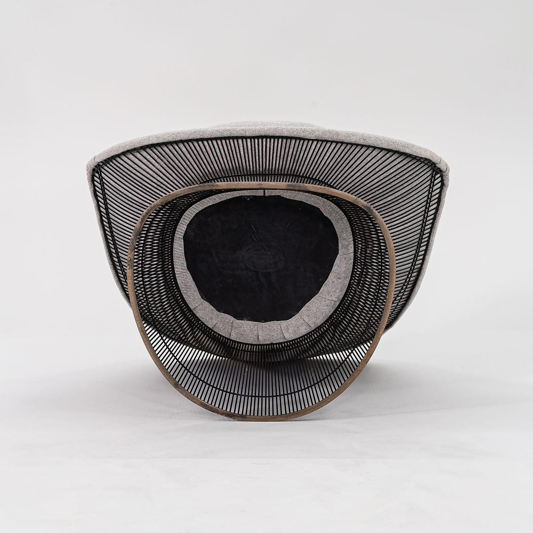 1960s Warren Platner Easy Chair and Ottoman in Kvadrat Divina Melange Fabric 4