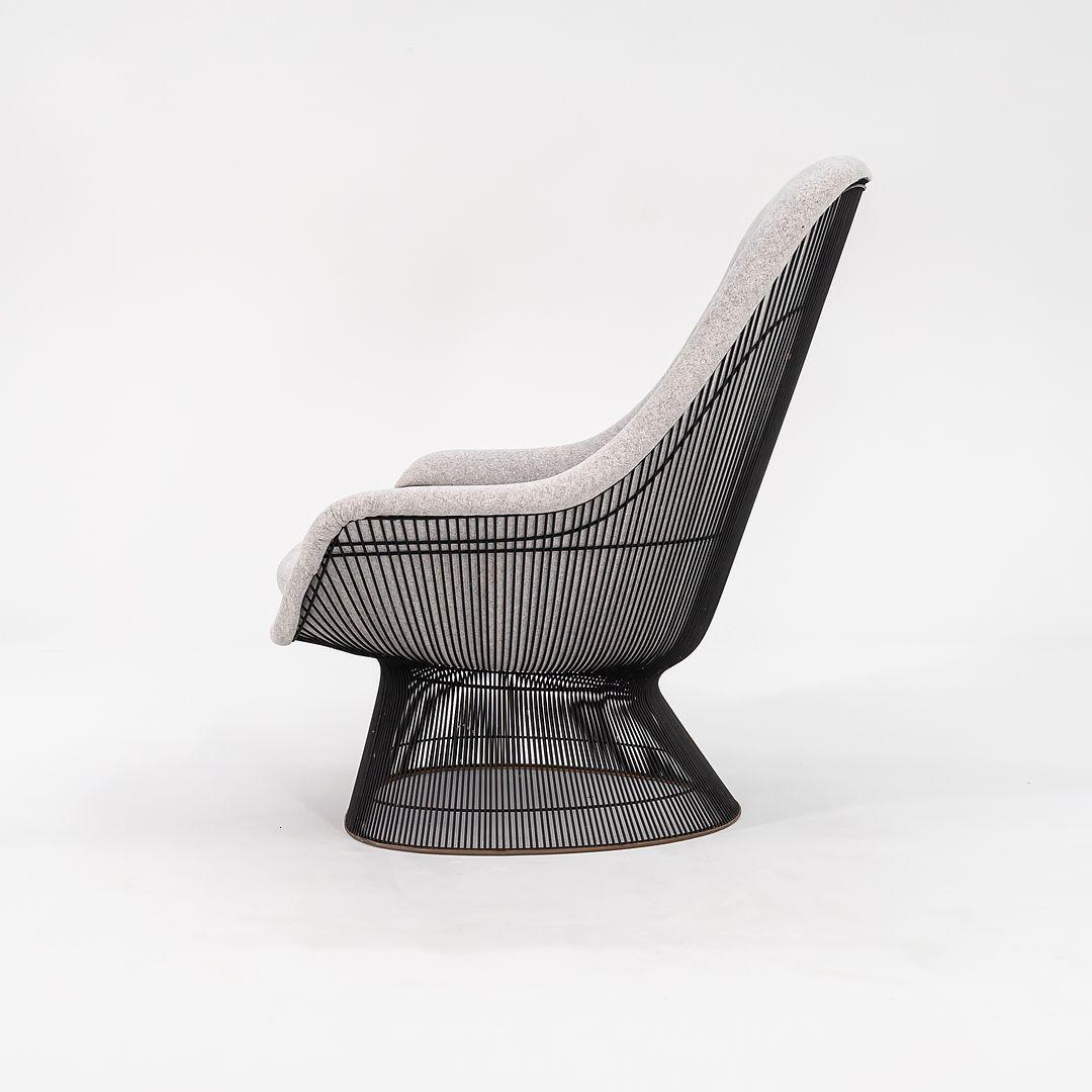 1960s Warren Platner Easy Chair and Ottoman in Kvadrat Divina Melange Fabric In Excellent Condition In Philadelphia, PA