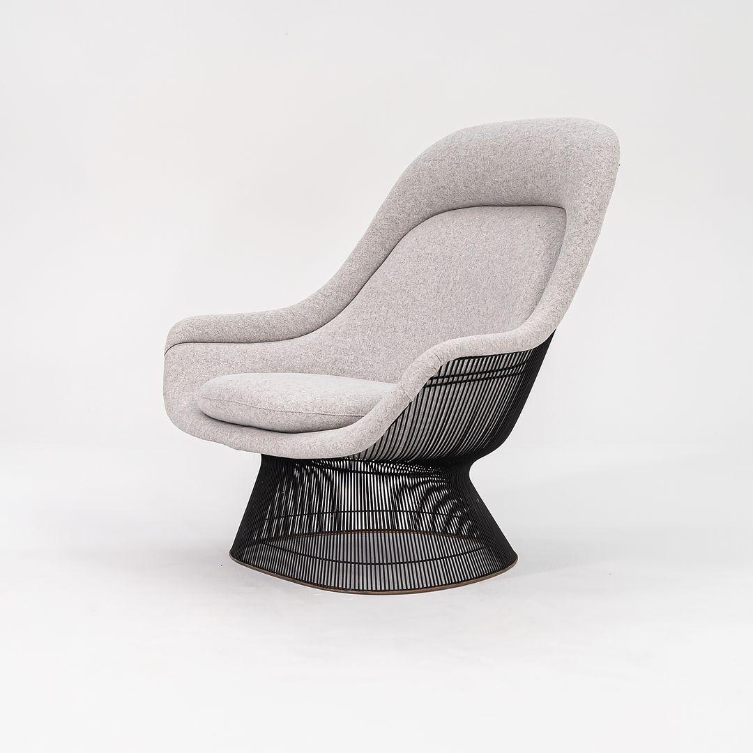 Mid-20th Century 1960s Warren Platner Easy Chair and Ottoman in Kvadrat Divina Melange Fabric