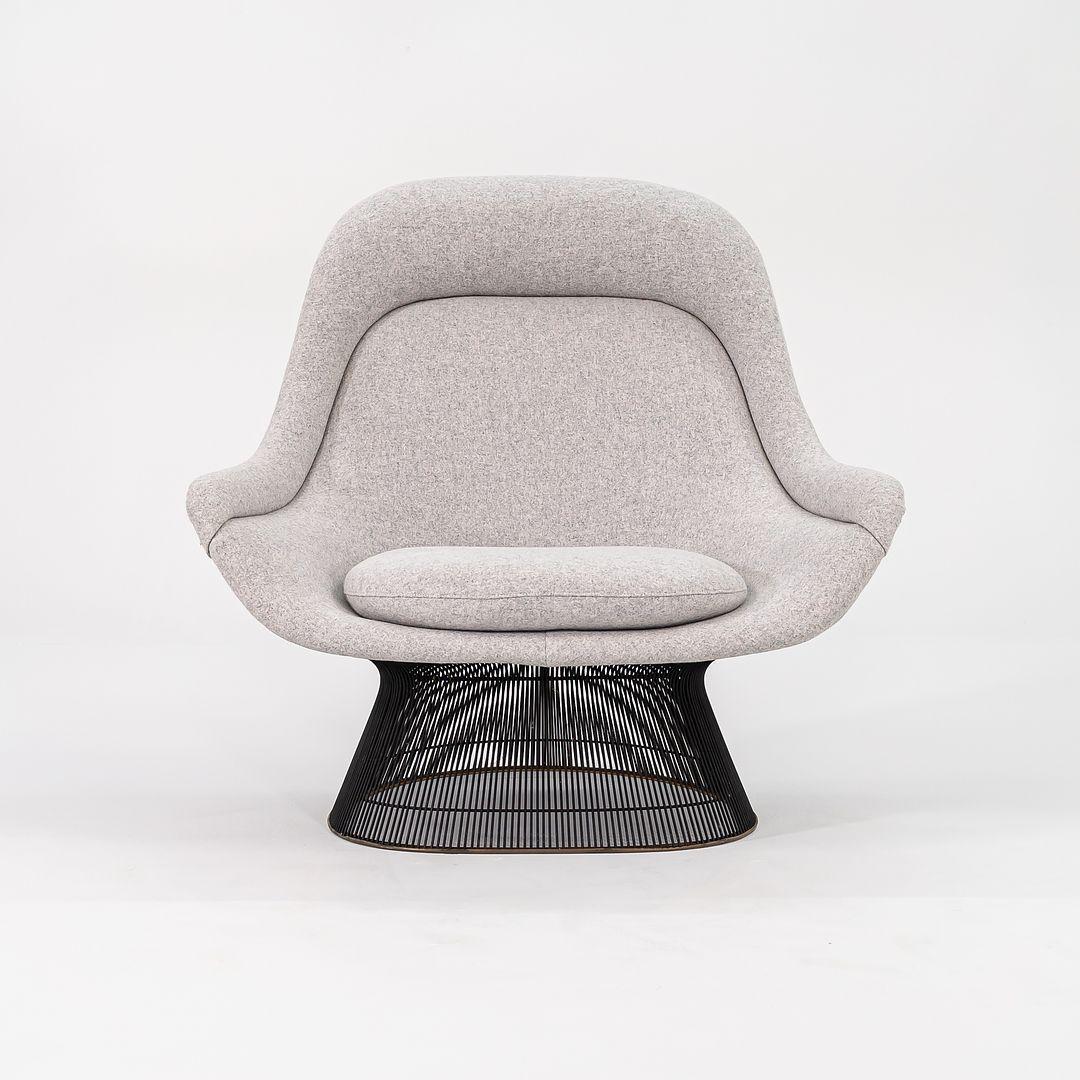 1960s Warren Platner Easy Chair and Ottoman in Kvadrat Divina Melange Fabric 2