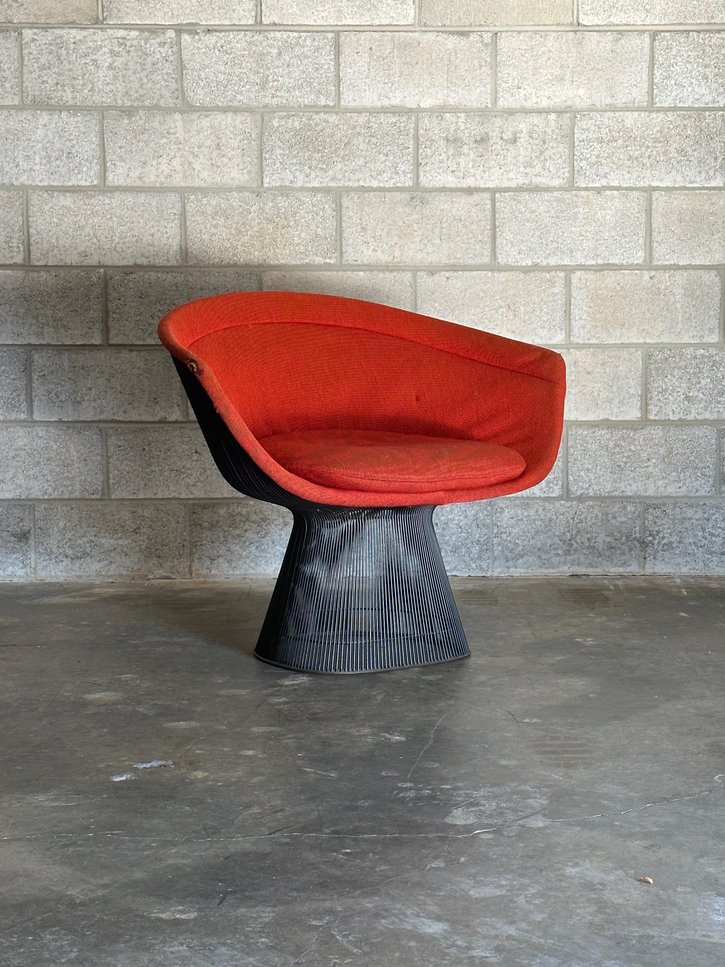 Mid-Century Modern 1960s Warren Platner for Knoll Bronze Lounge Chair For Sale